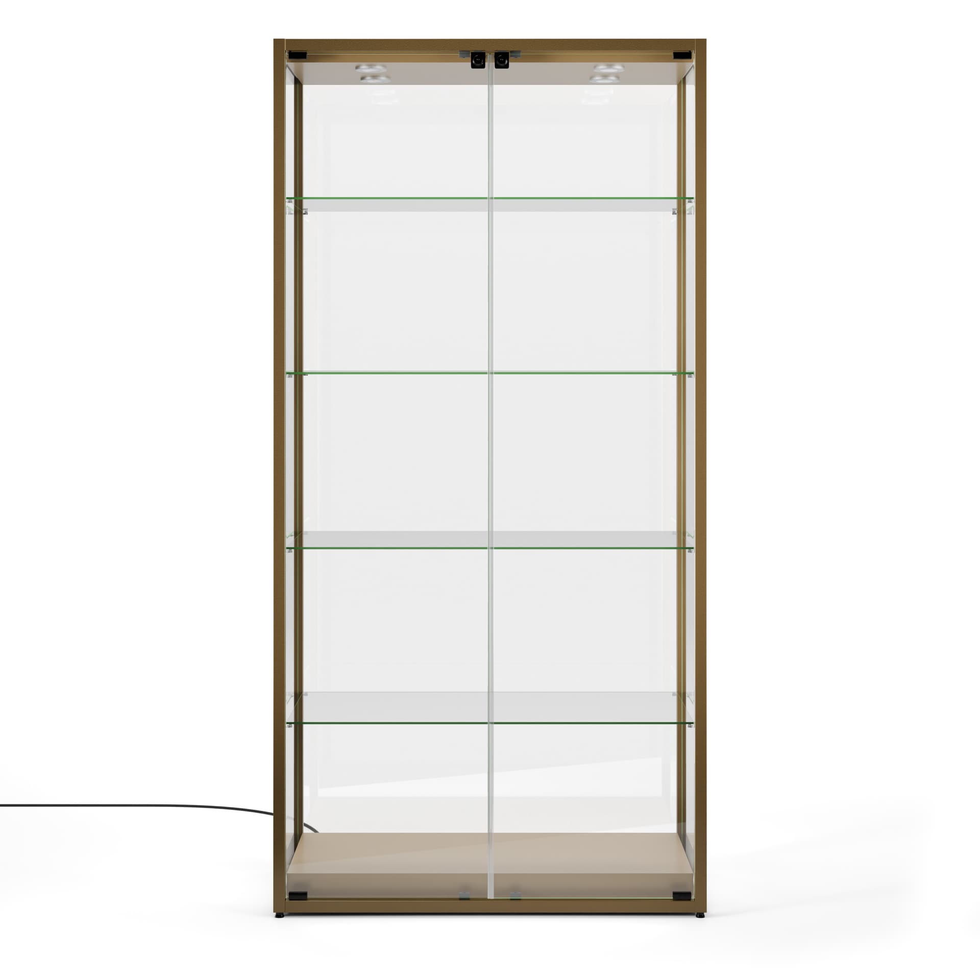 Locking glass display cabinet four shelves