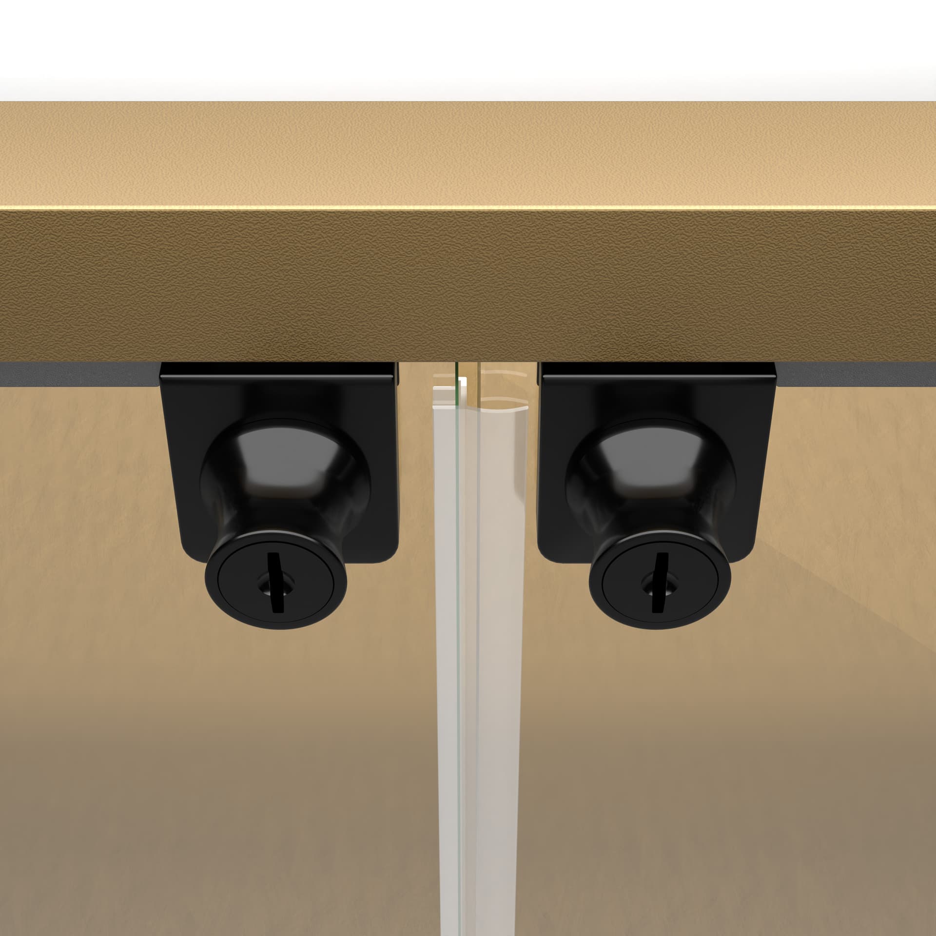 Showcase counter with plastic guard