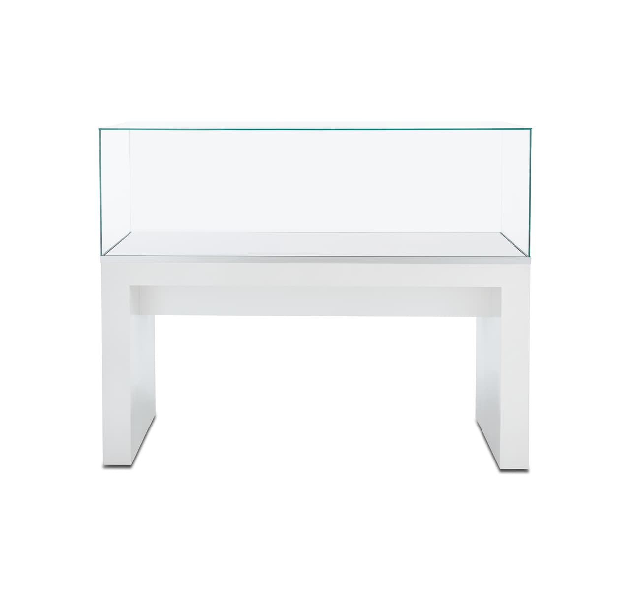 Glass display table case with ships fully assembled 
