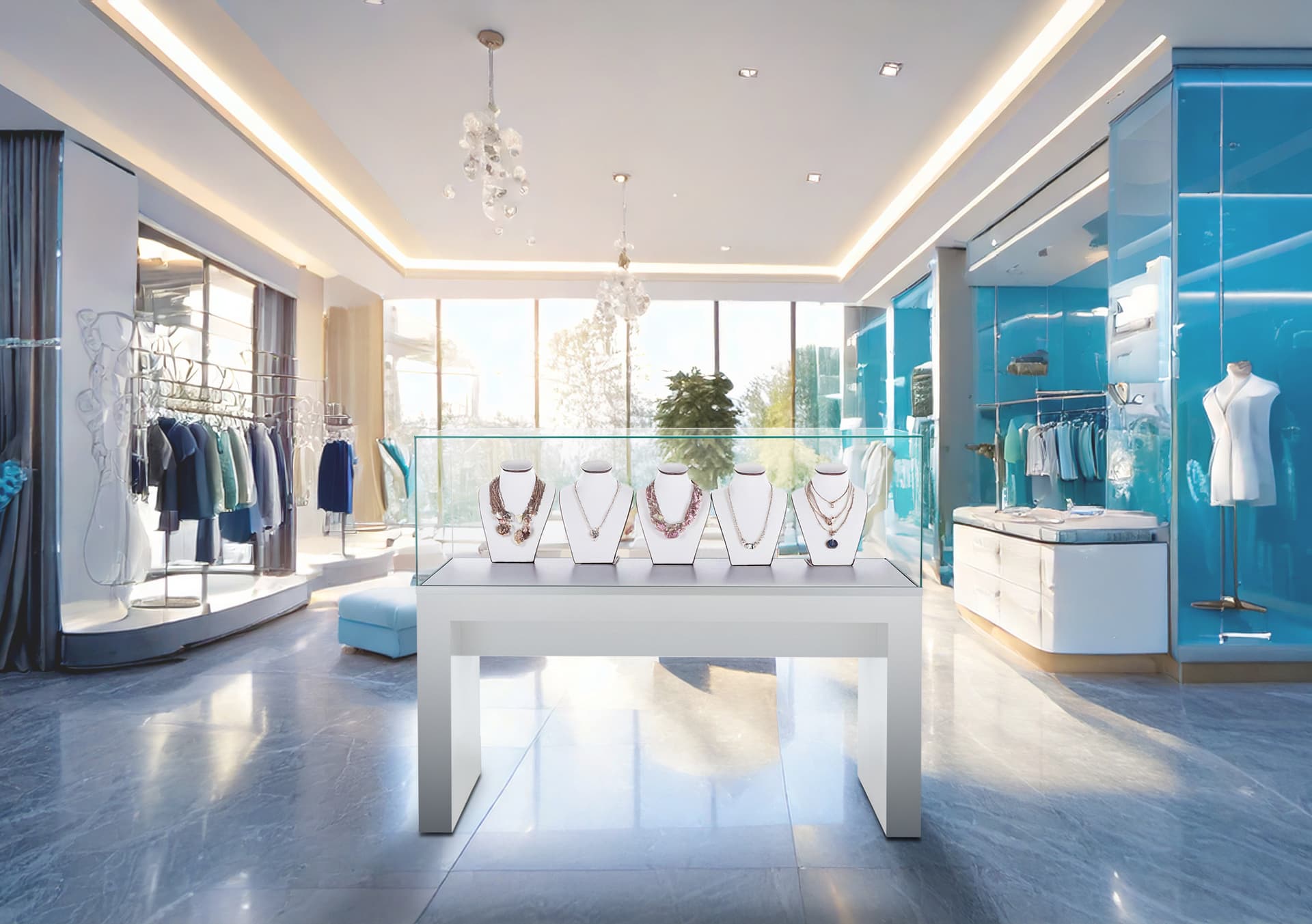 Glass display table case with adjustable levelers 