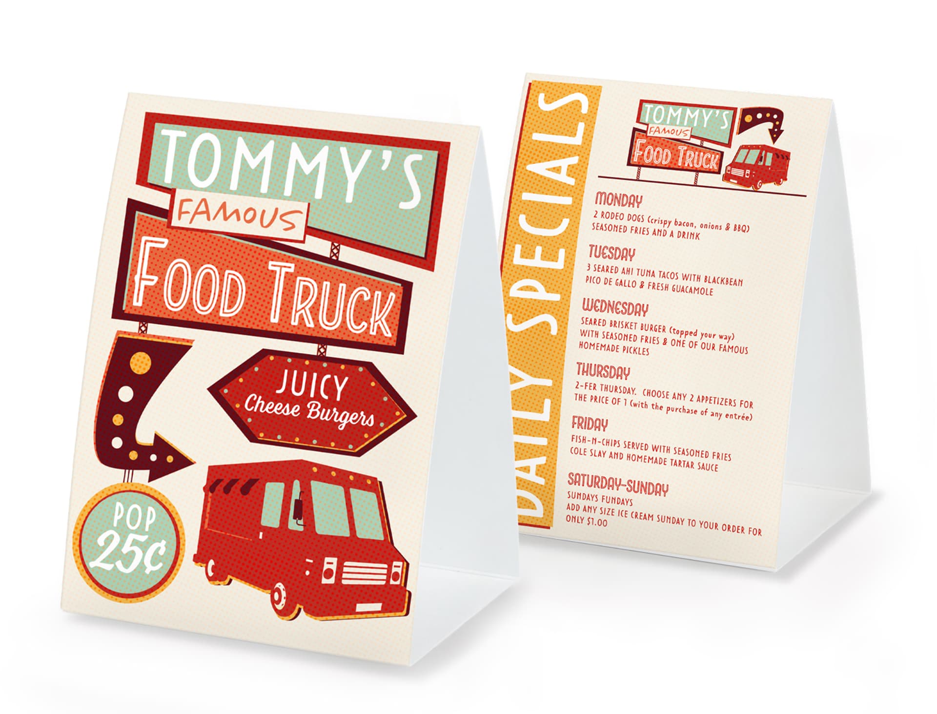 Custom table tents