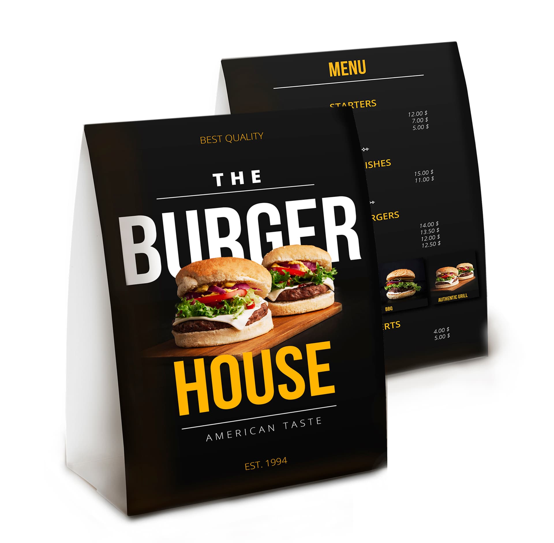 Custom table tents