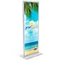 23.5" x 66.5" Floor Standing Poster Holder, Custom Printed, Double-Sided - Silver 