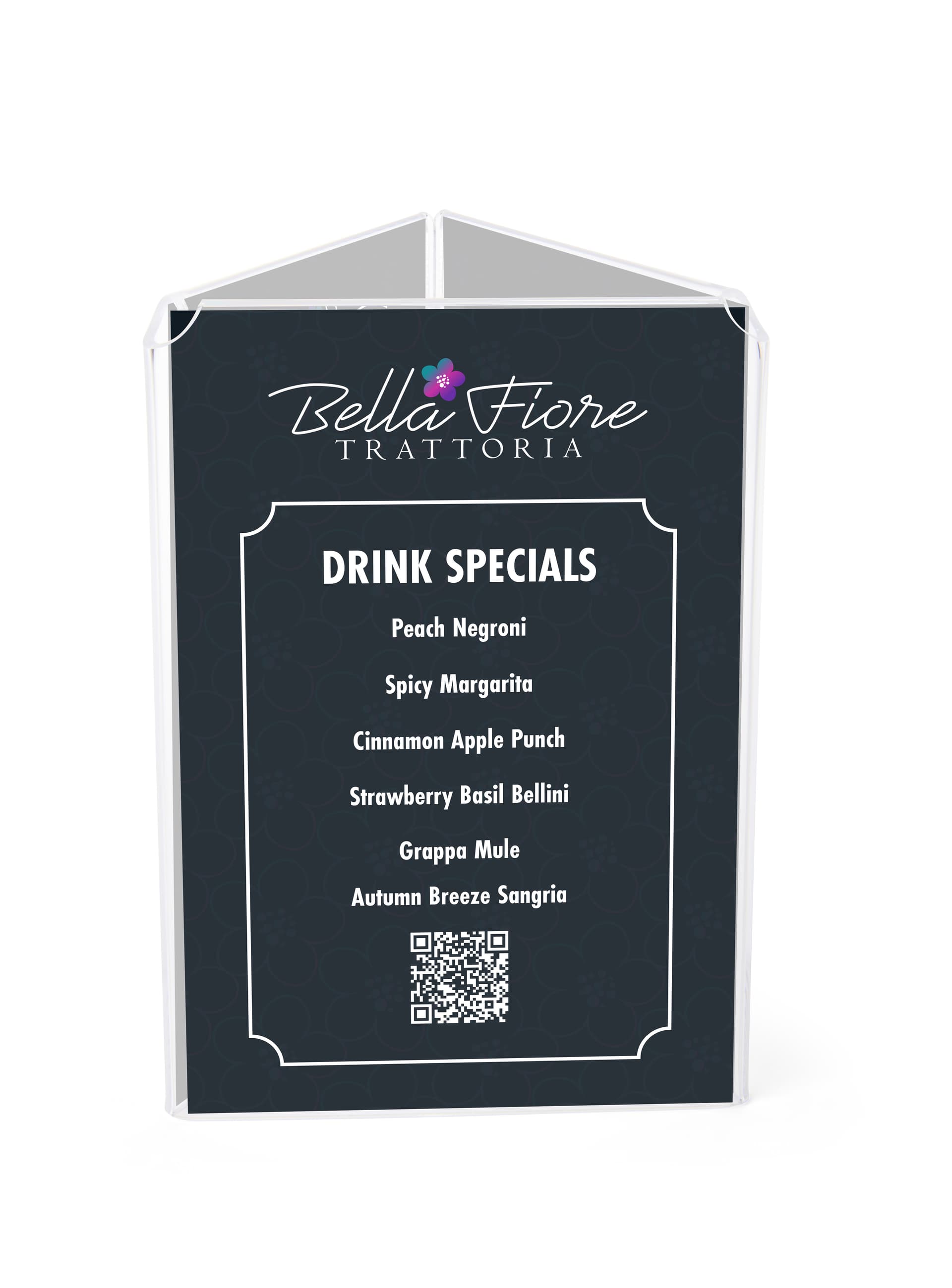 Table sign holder for 4" x 6" graphics
