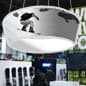 Round Hanging Ceiling Banner with Custom Printed Stretch Fabric, Tapered Design