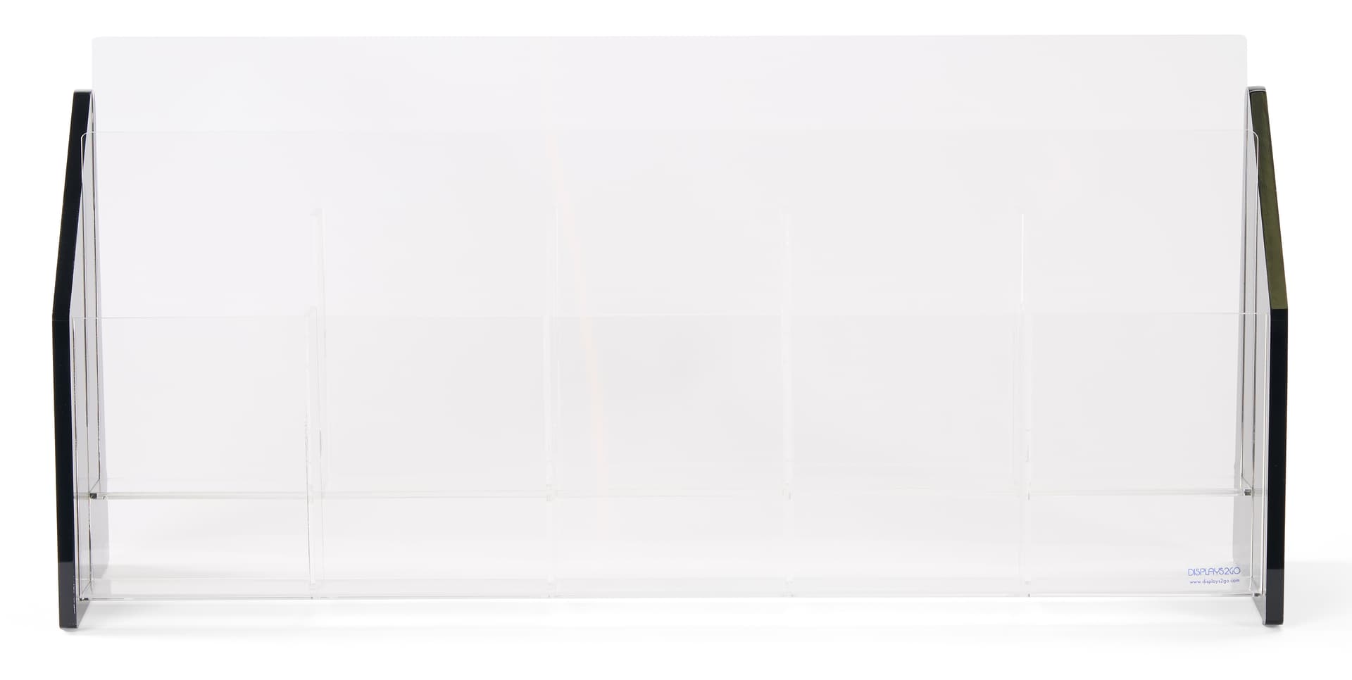 Pamphlet holder with clear finish so that pamphlets and literature can be seen