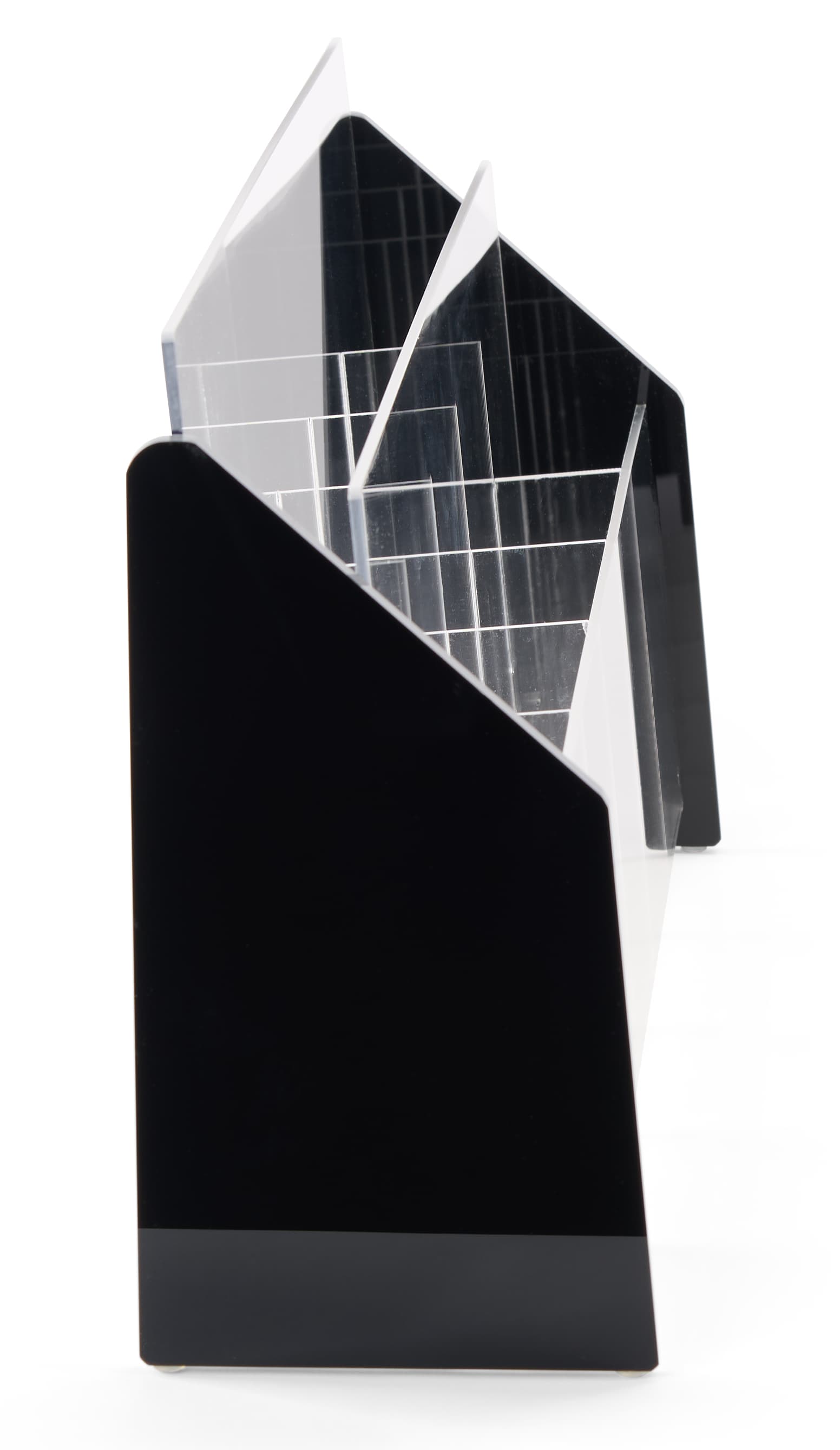 Pamphlet holder with sleek black color accents