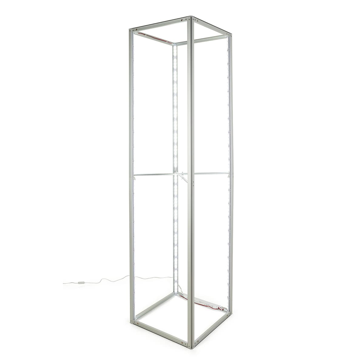 Illuminated 3D tower display with backlit frame 
