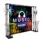 10x10 Trade Show Booth Kit w/ Custom Backdrop, 3 Counters, 2 Truss TV Mounts - Black