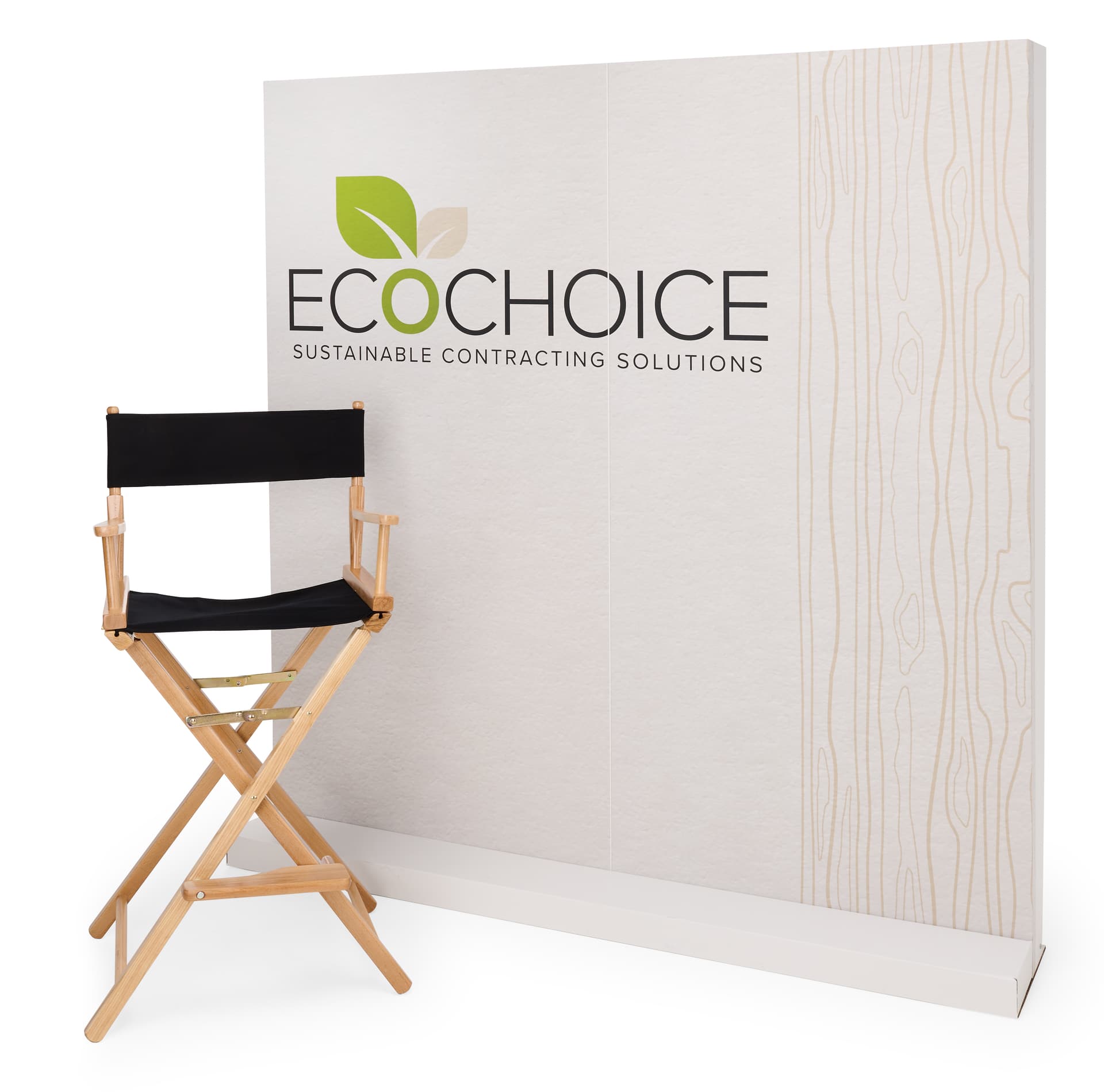 Custom eco-friendly booth backwall with large 6 foot design