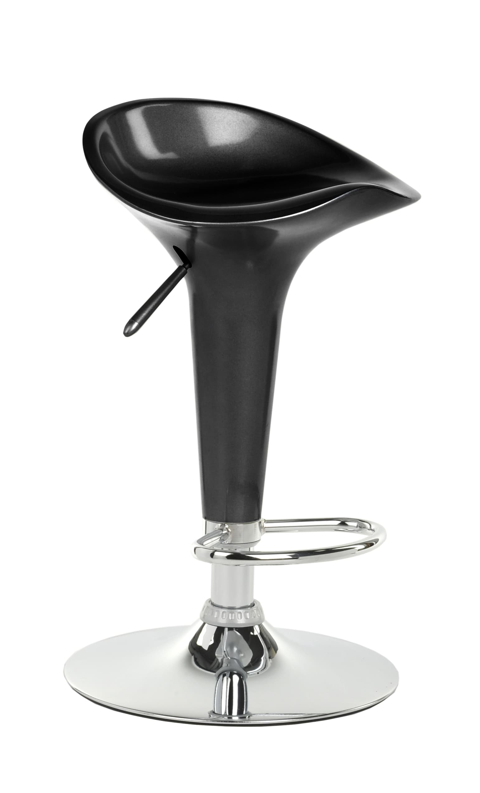 Black Trade Show Table & Stool Set, Black & Chrome