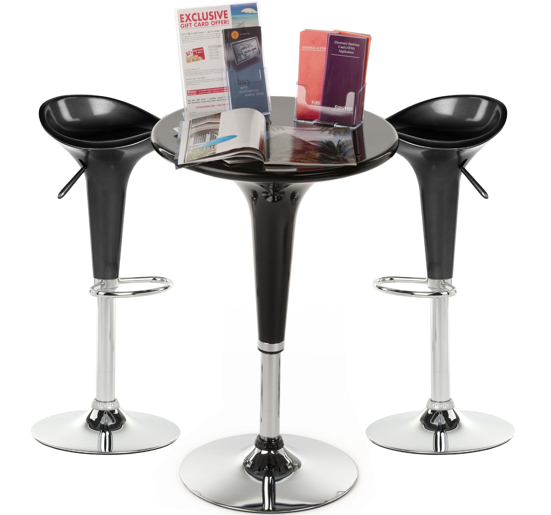 Black Trade Show Table & Stool Set for Expo Booths