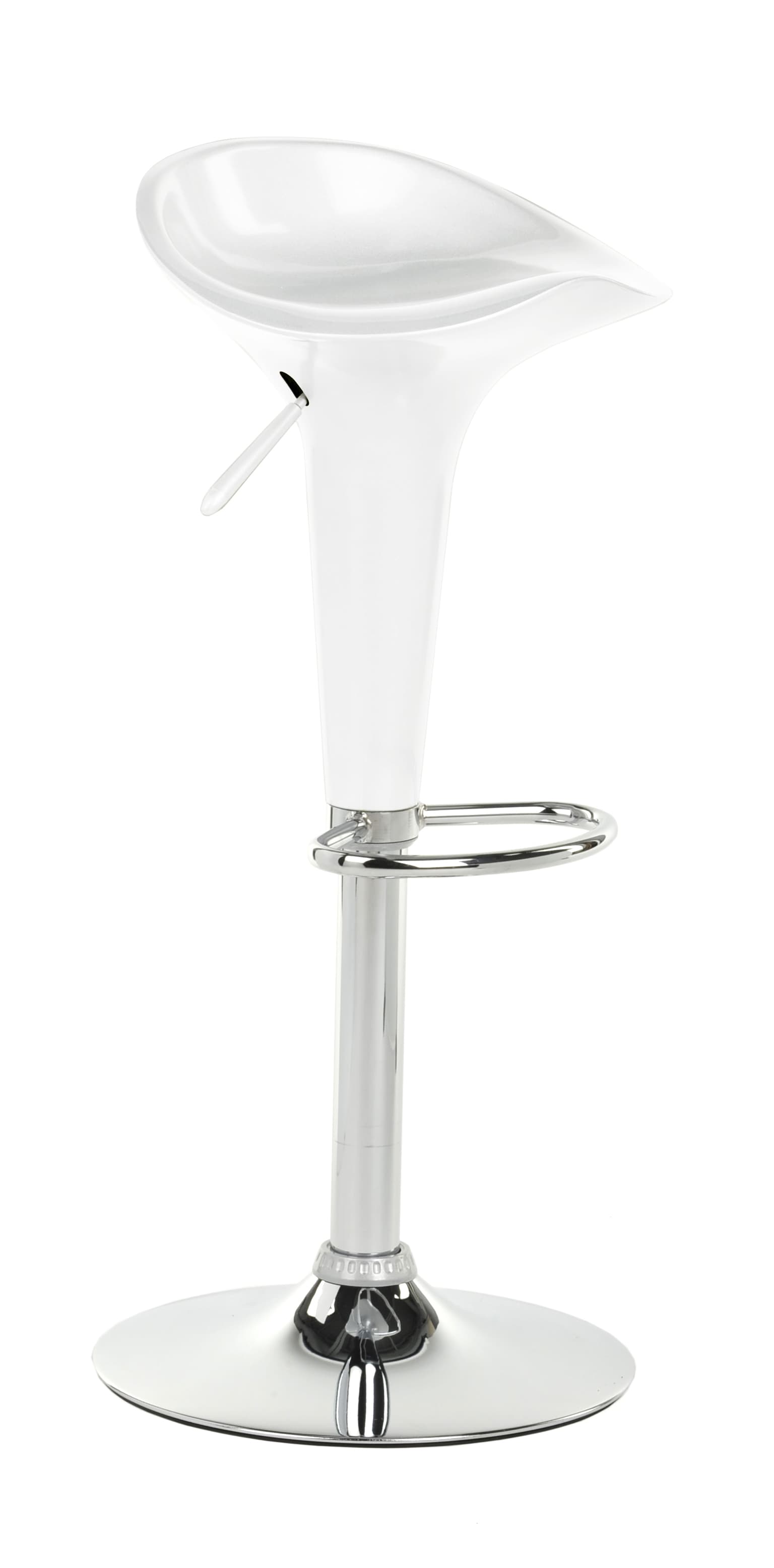 White Trade Show Table & Stool Set, Hydraulic Lift