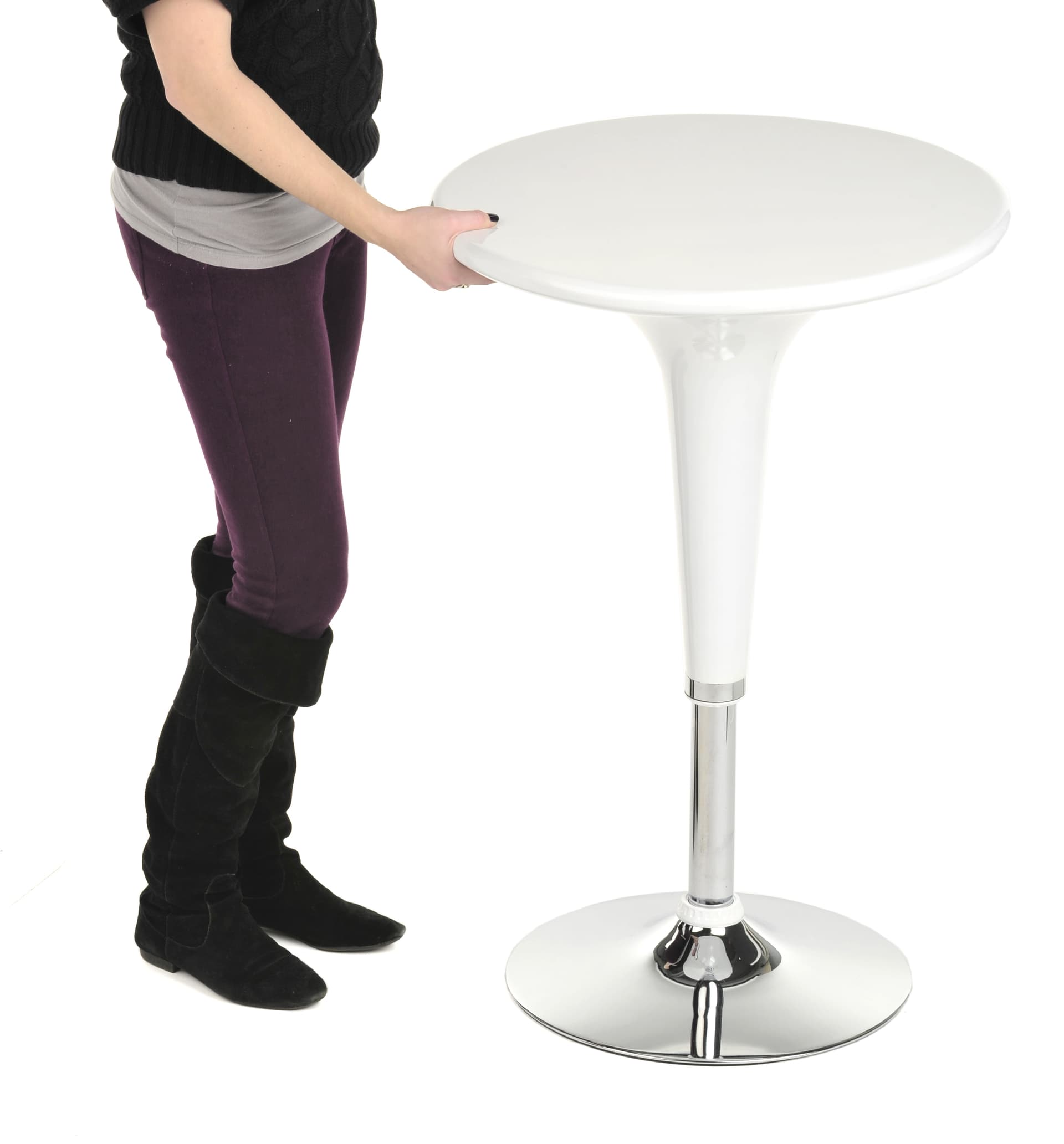 White Trade Show Table & Stool Set, 3 Pieces