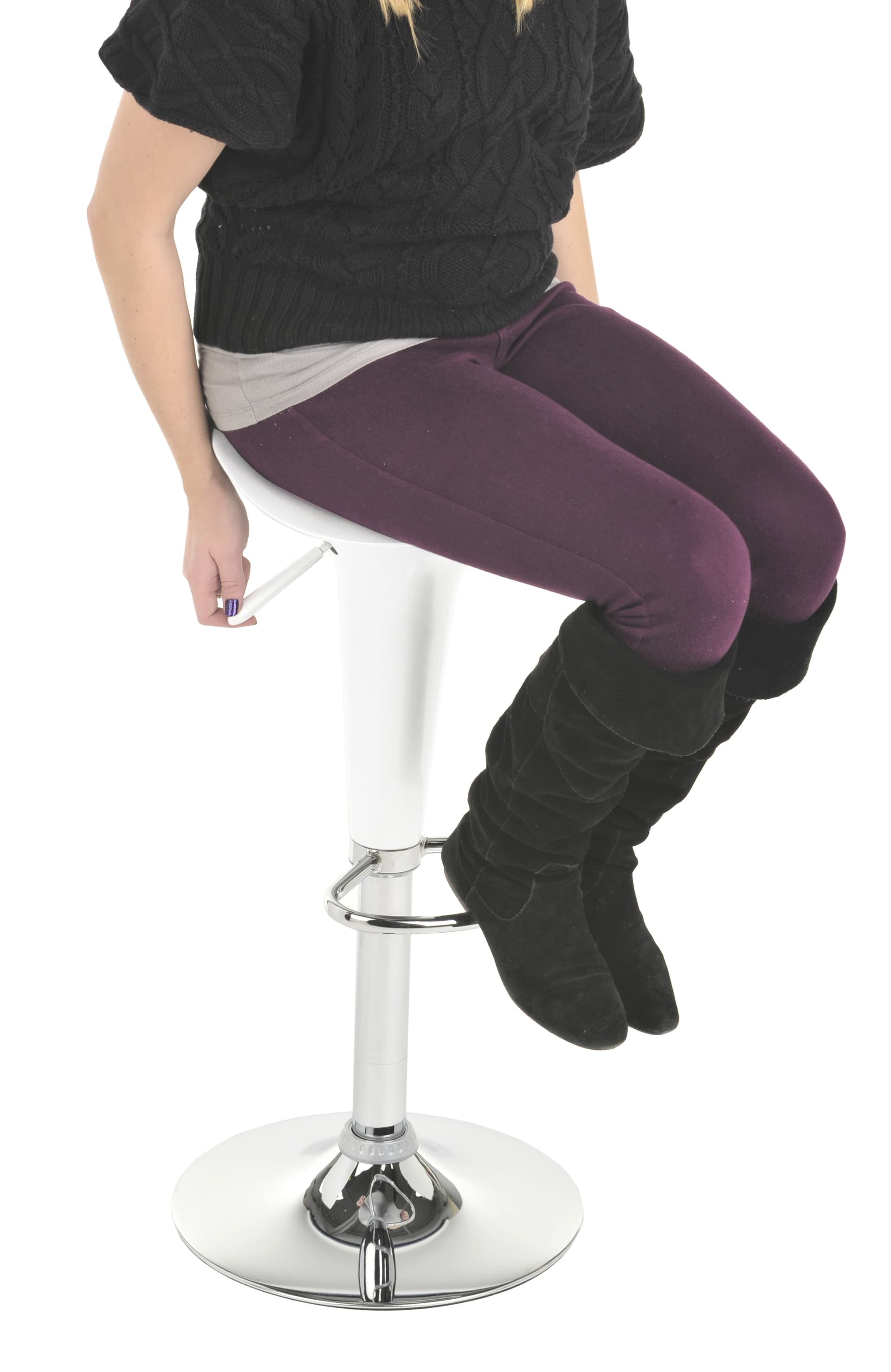 WhiteTrade Show Table & Stool Set with Foot Rest