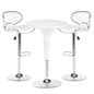 Pub Table Set with 1 Round Cocktail Table, 2 Adjustable Leatherette Stools - White