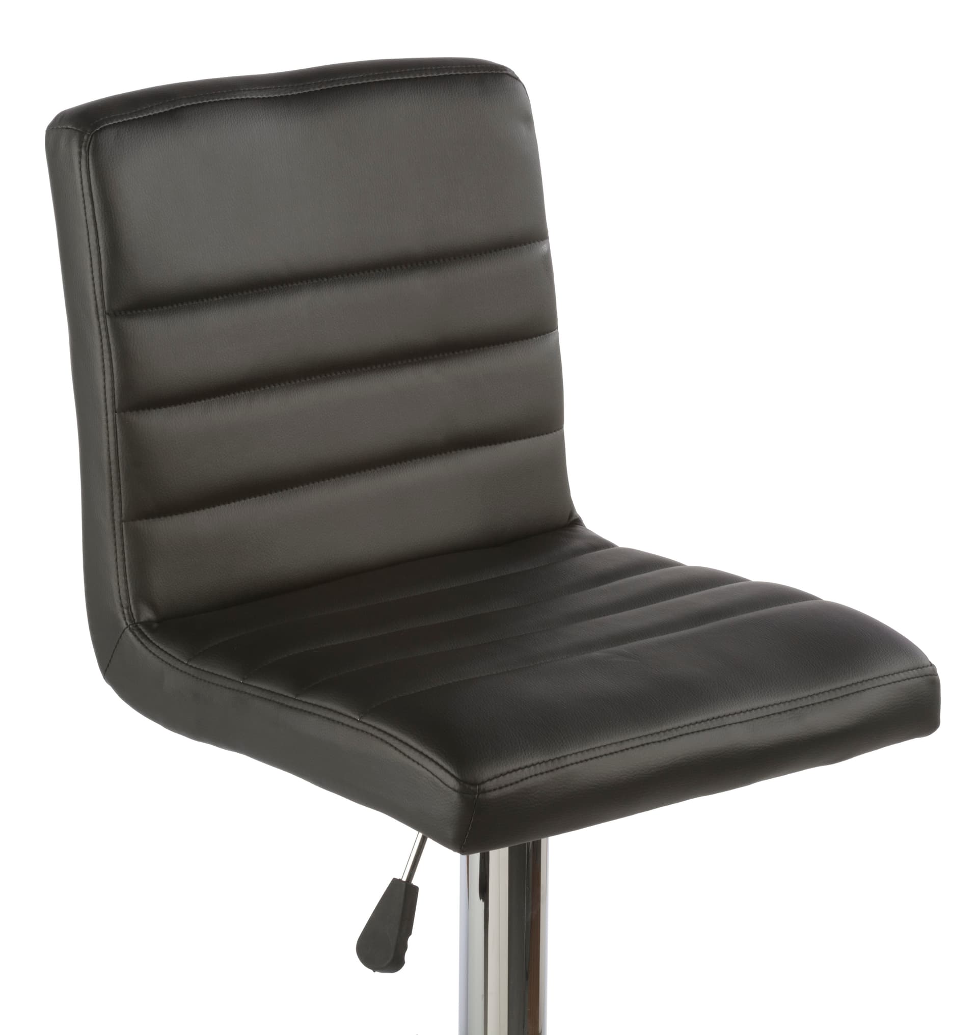 Black Gas Lift Chair and Table Set Made with Faux Leather & ABS Plastic