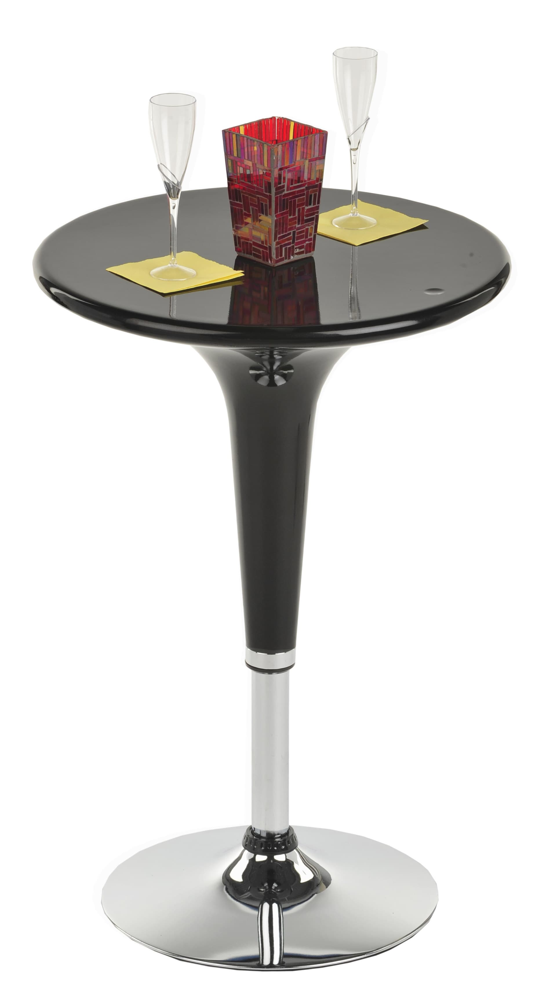 Black Gas Lift Chair and Table Set, Rotating