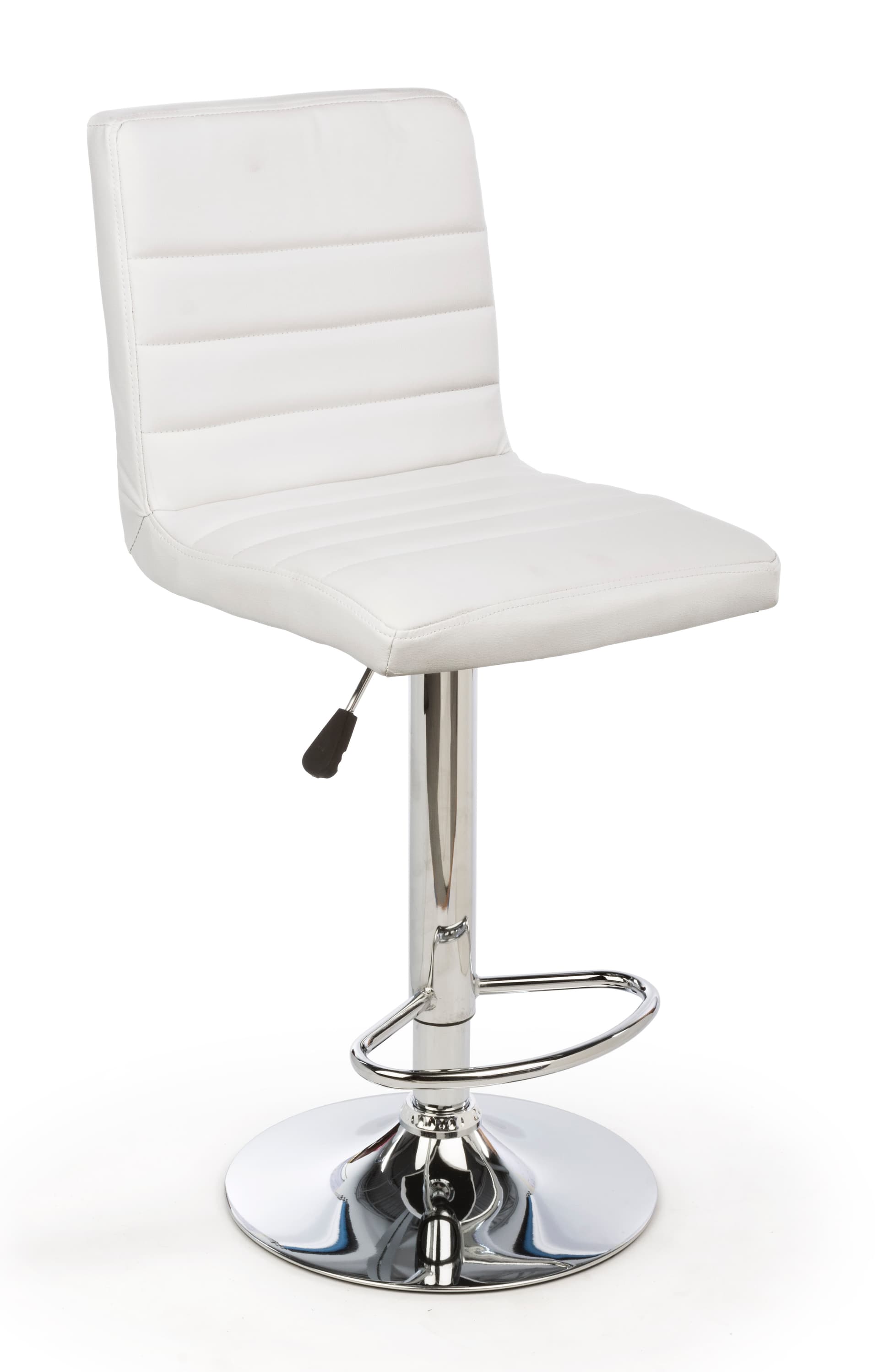 White Gas Lift Chair and Table Set with Cushioned Seats