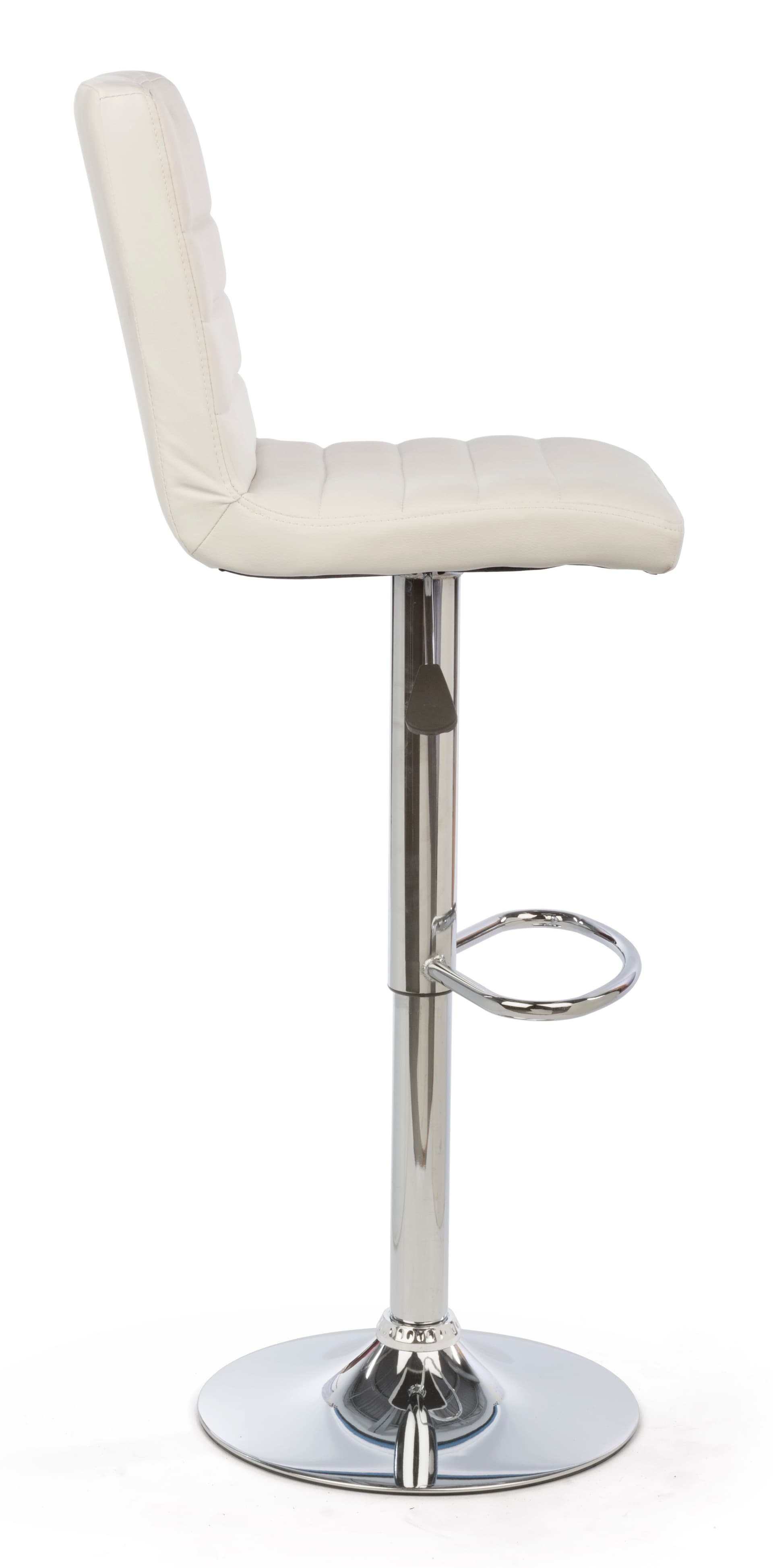 White Gas Lift Chair and Table Set, High Backrest for Comfort