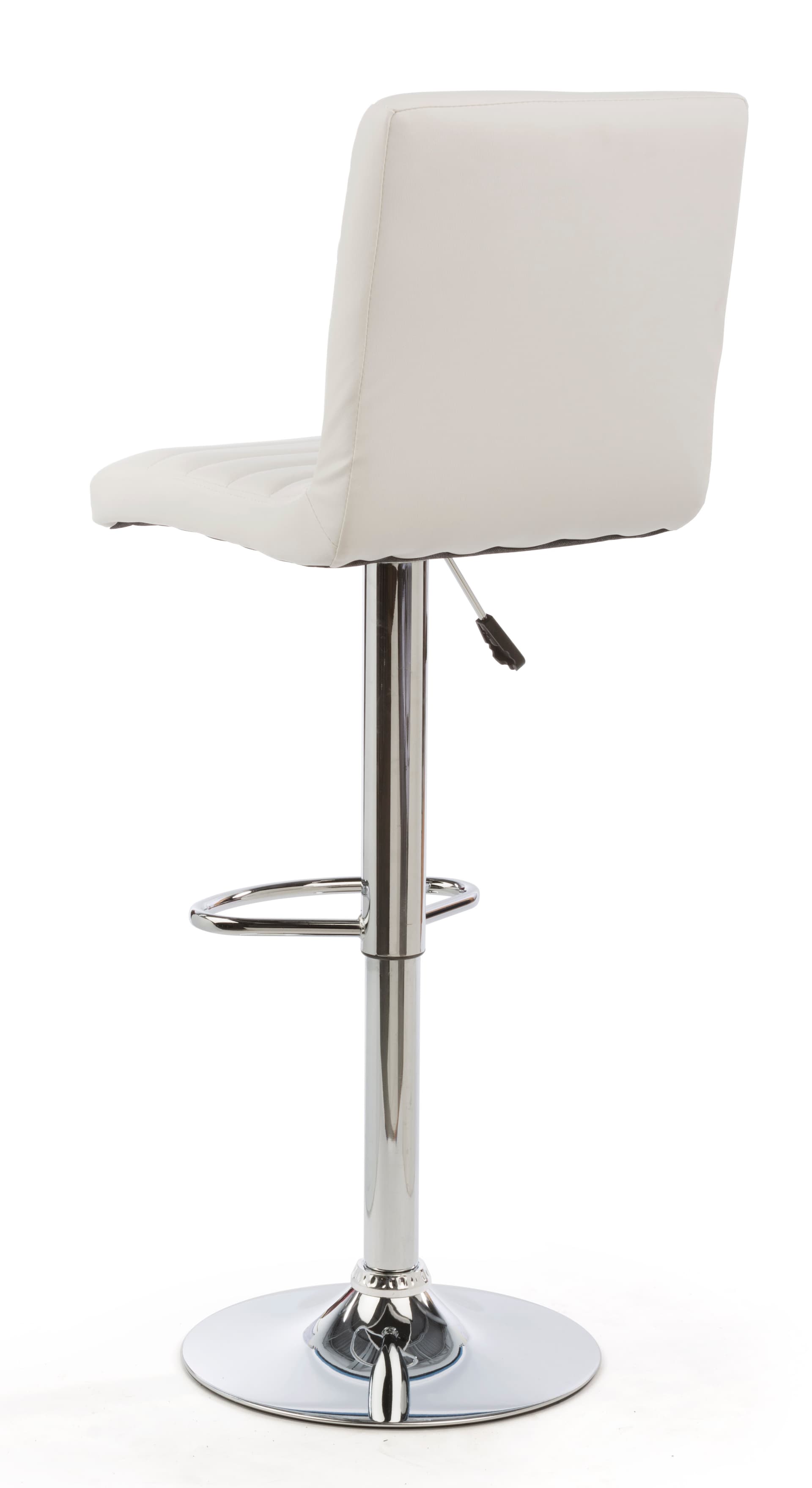 White Gas Lift Chair and Table Set Made with Faux Leather