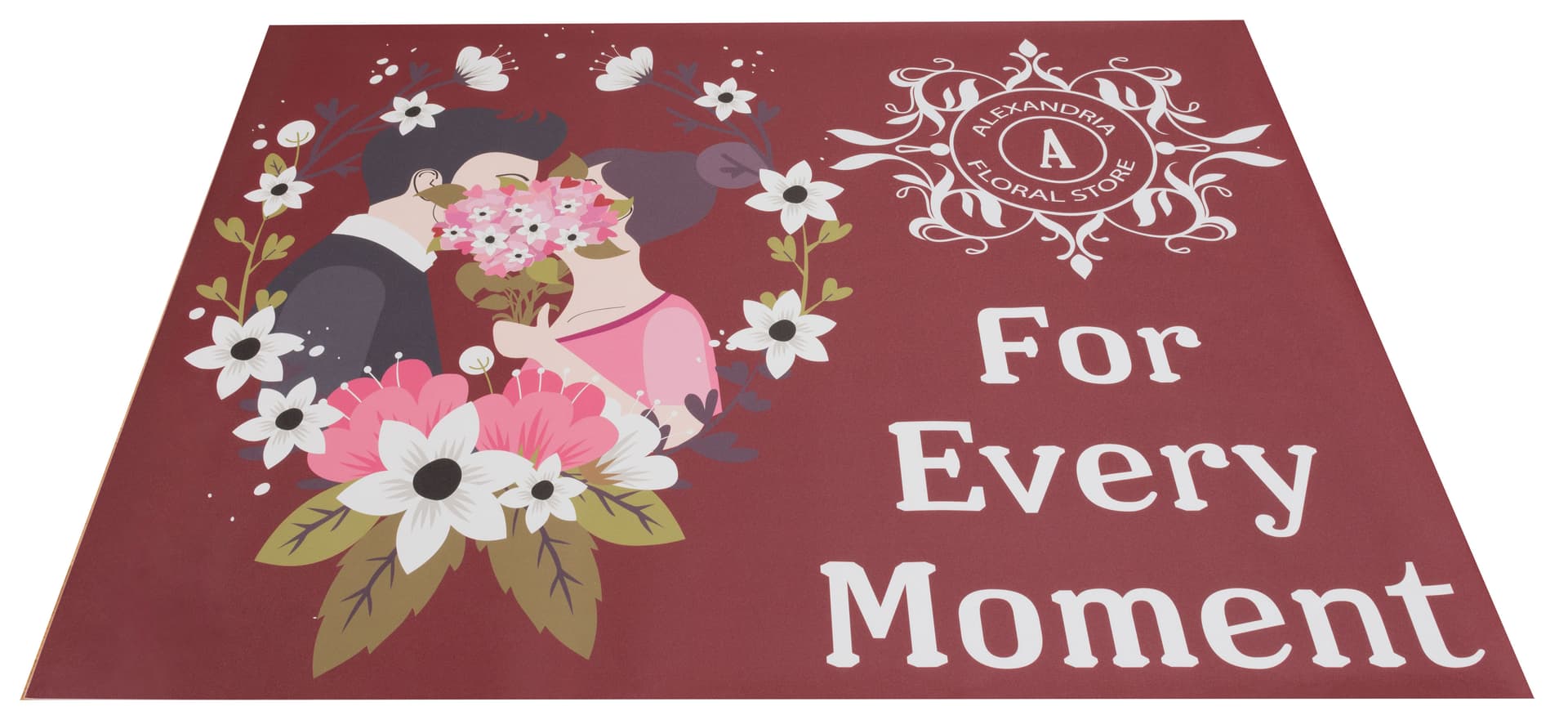 Economy banner display booth kit with floor decal
