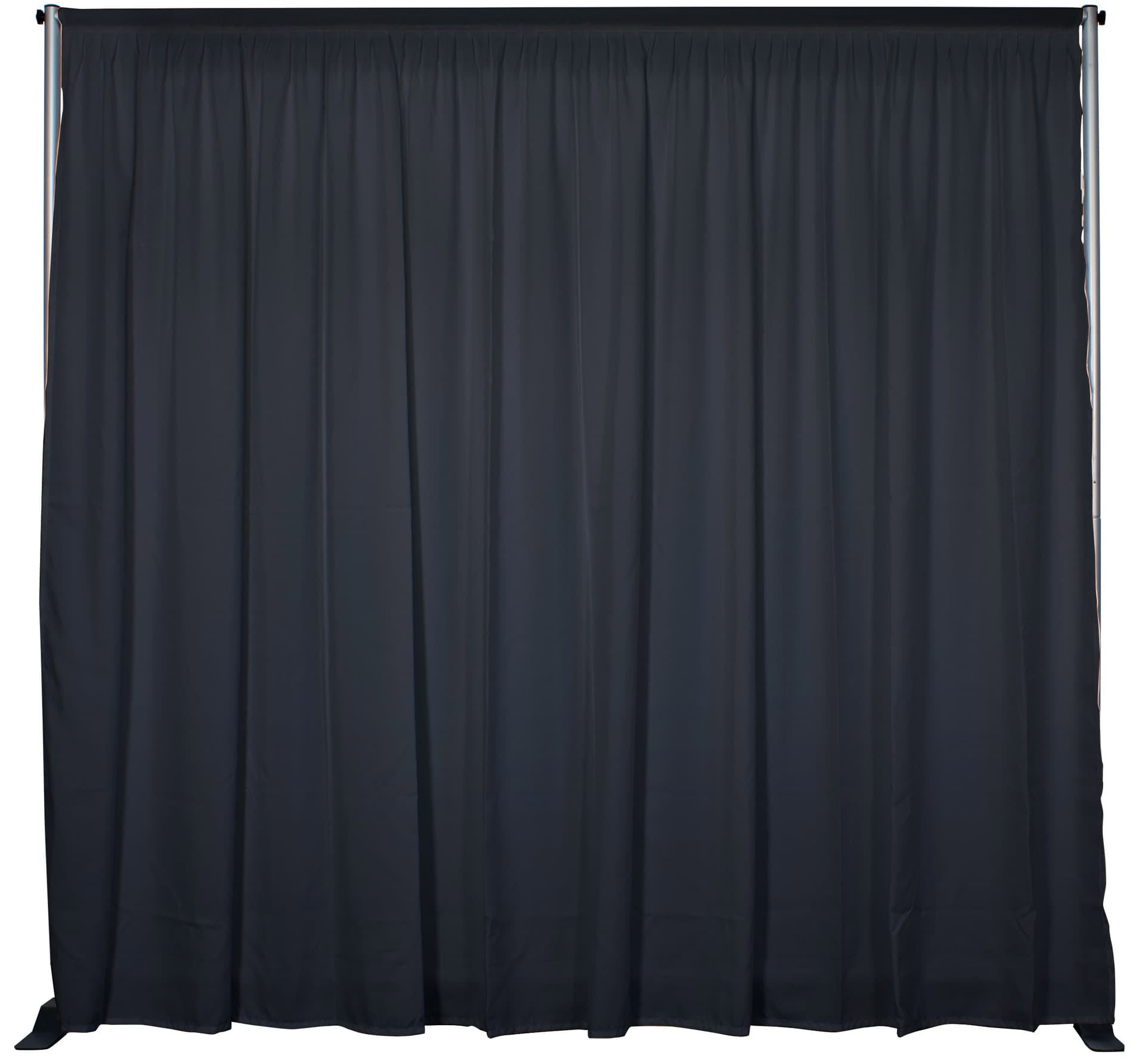 Inline exhibit booth kit with pipe and drape backdrop