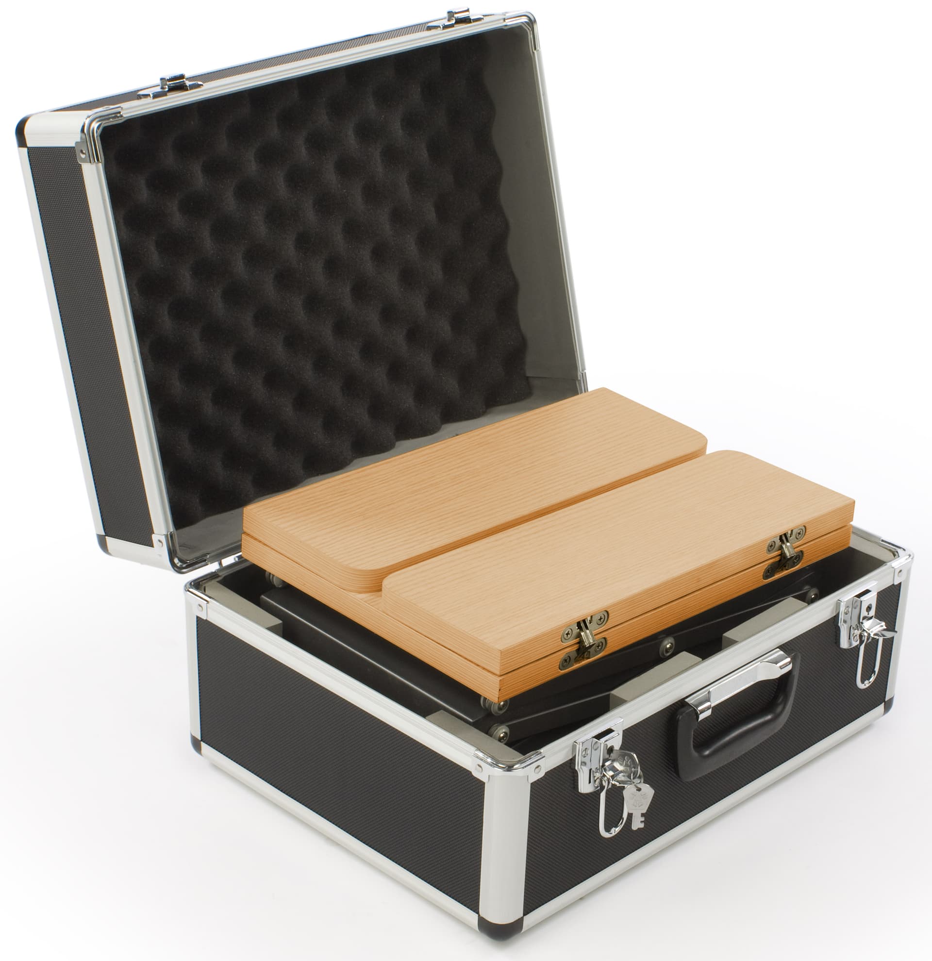 Inline exhibit booth kit with hard travel case