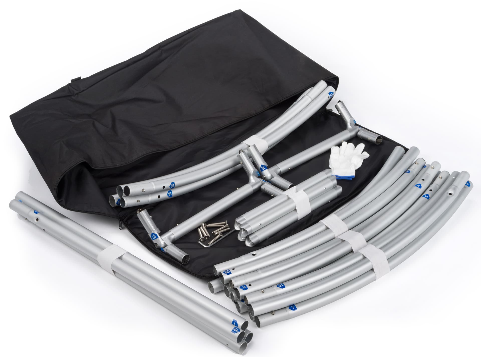 Modern exhibit display furniture set with carrying bags