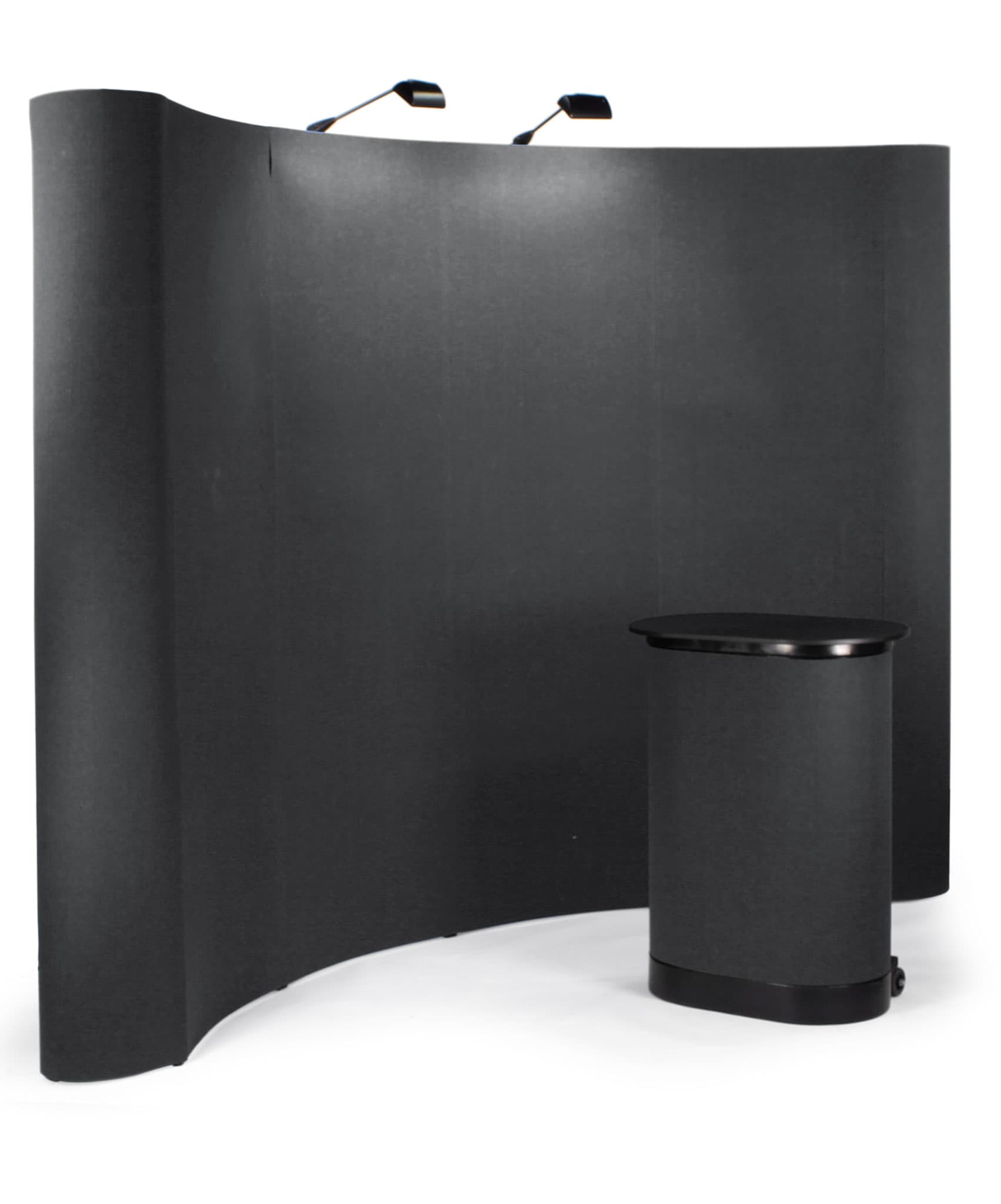 Trade show display booth kit with fabric back wall