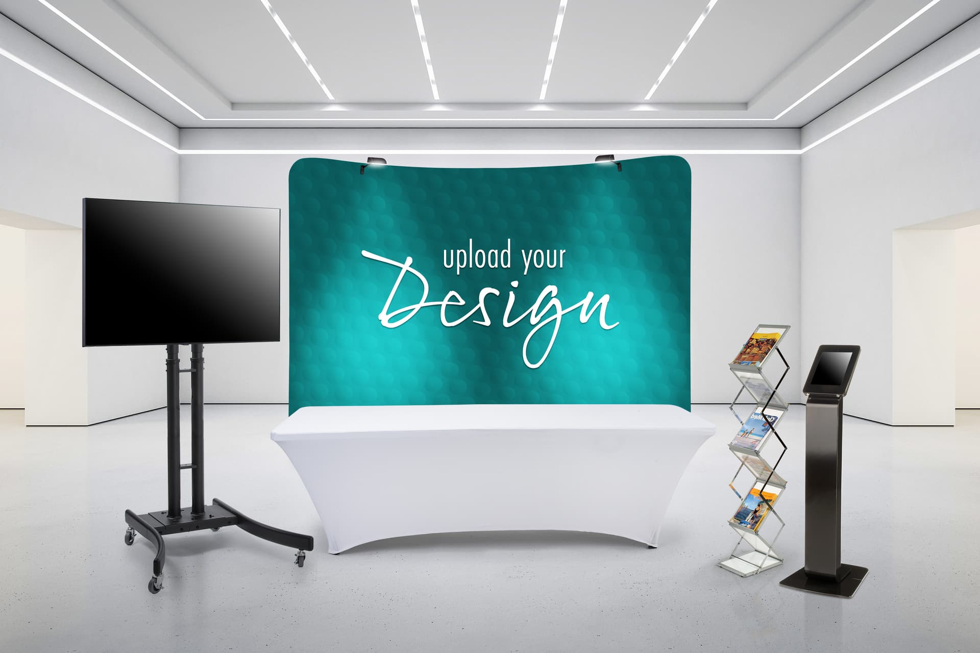 10 x 10 trade show booth package with 10 foot backwall 