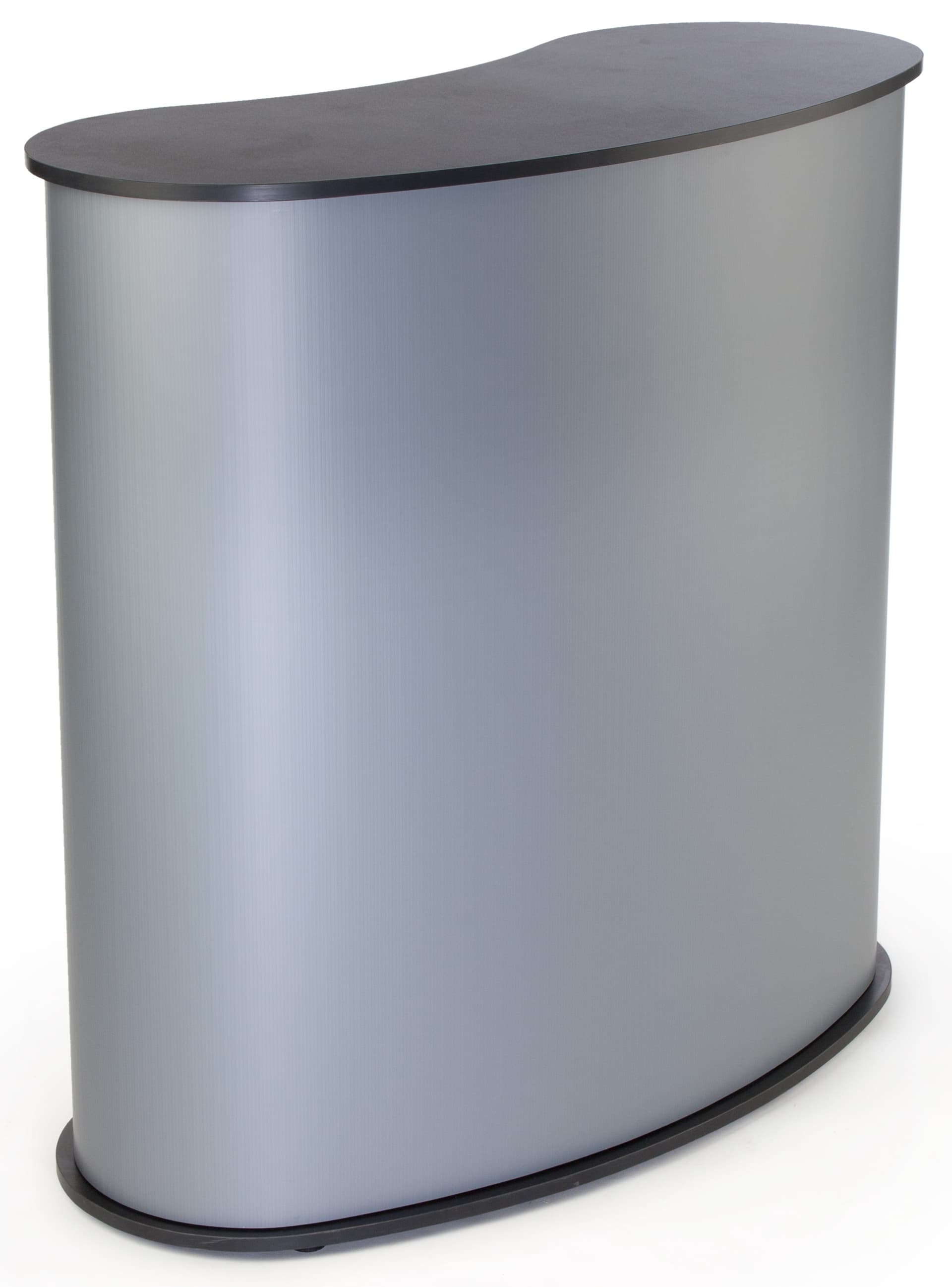 Curved Exhibit Counter Made of Plastic & MDF