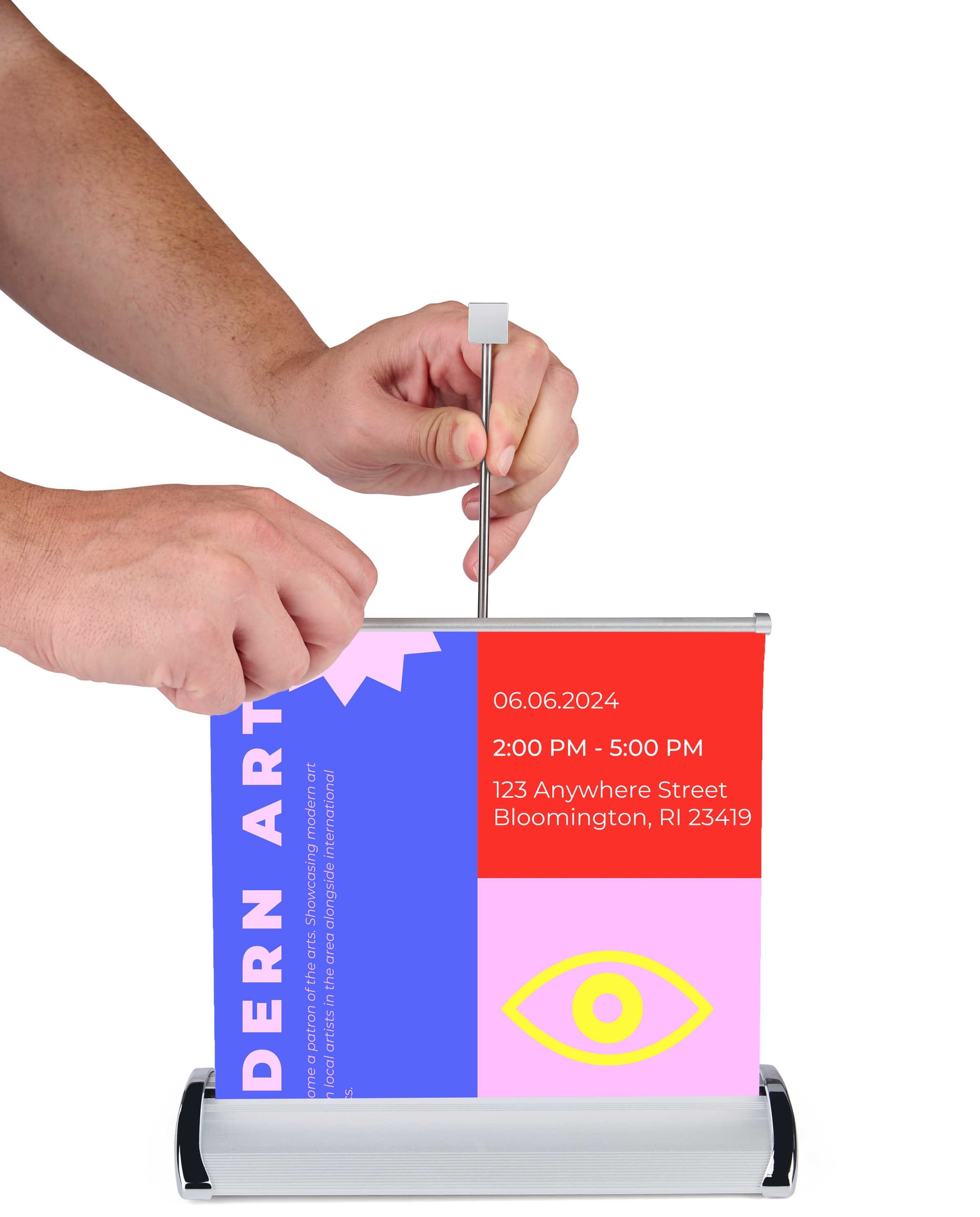 Desktop banner stands with digital printing 