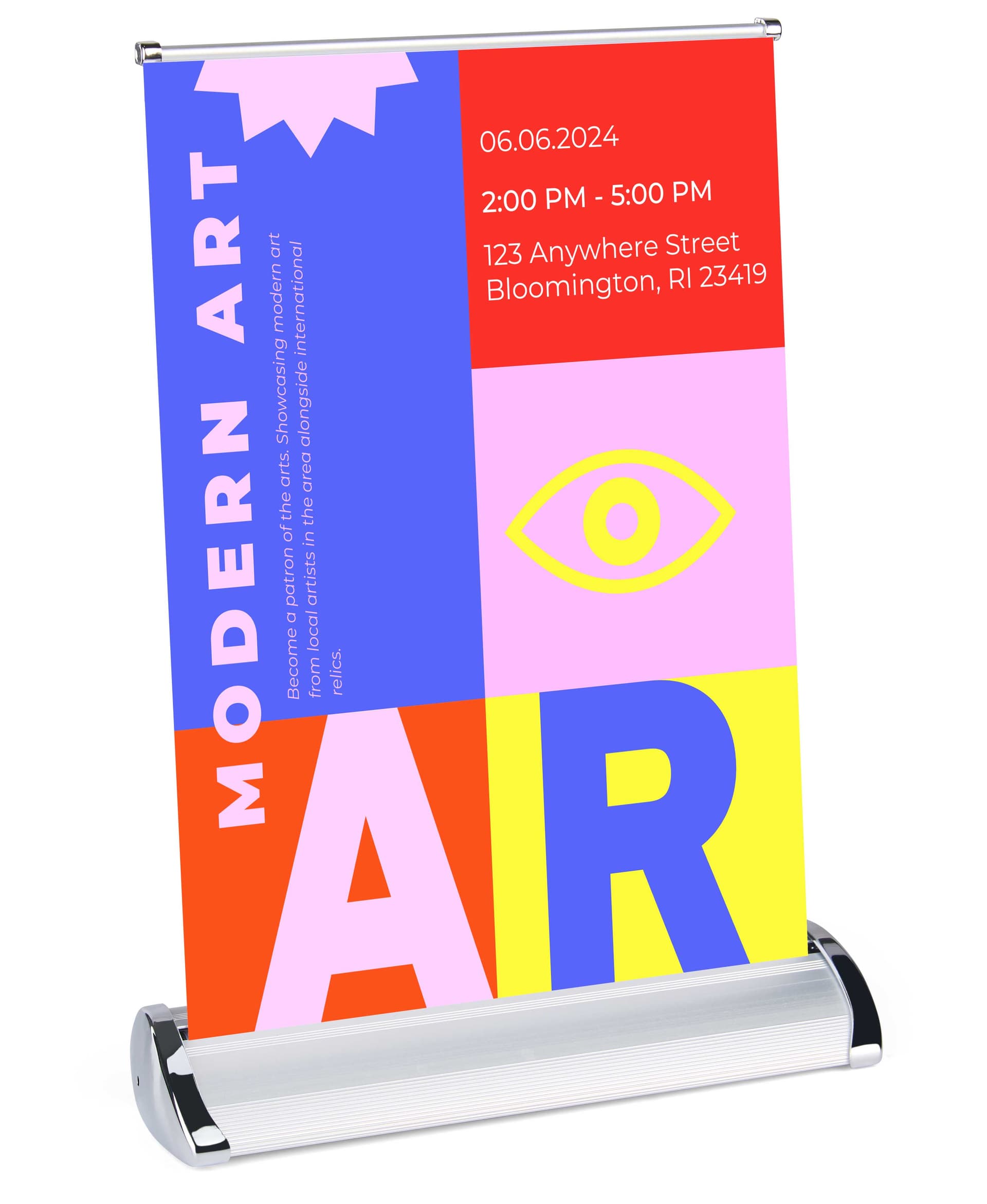 Desktop banner stands with full color graphics