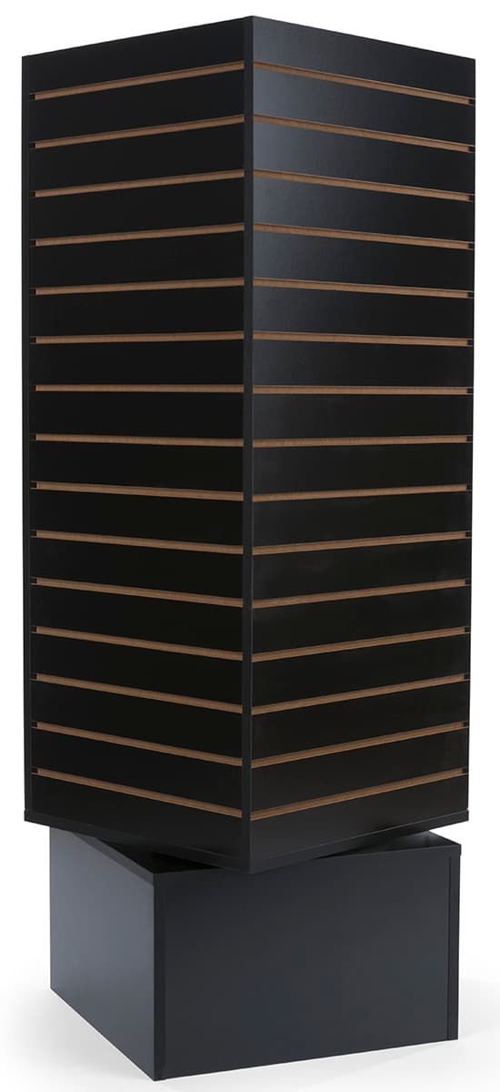 Black Revolving Slatwall Display Tower