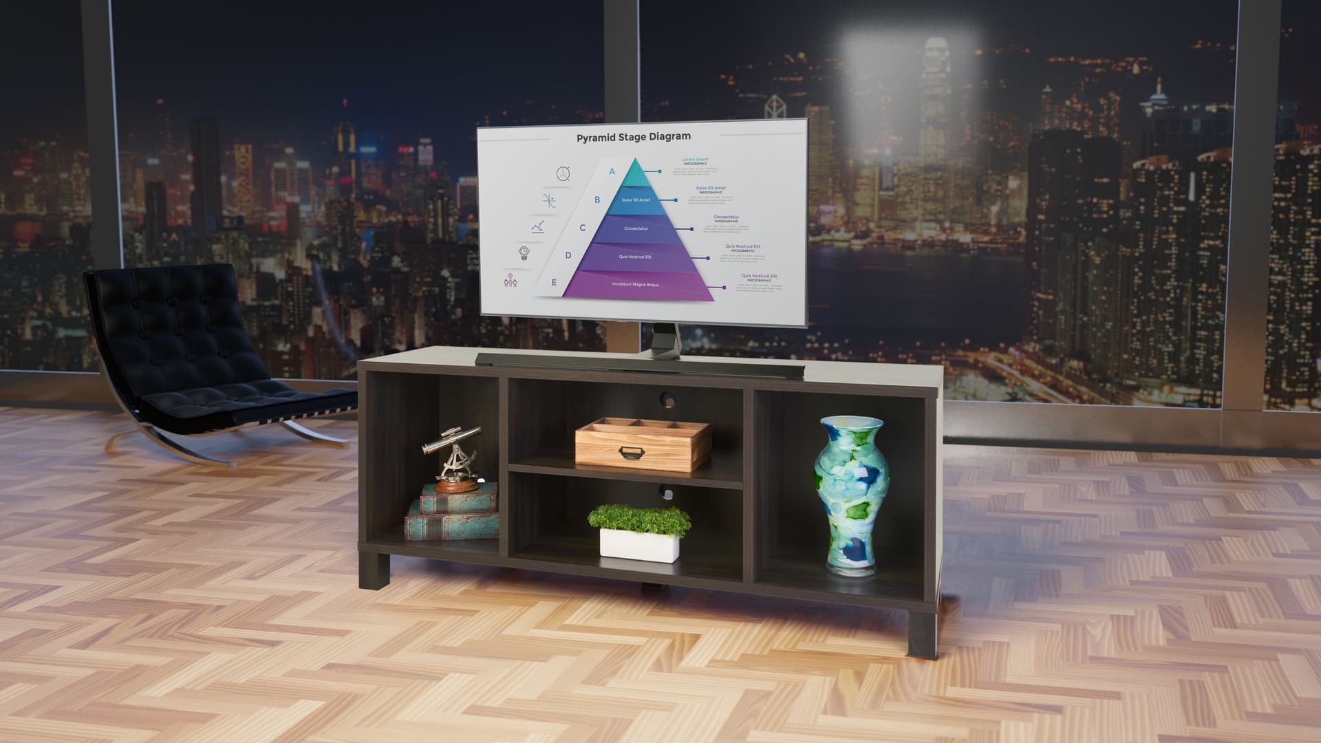 58-inch wood television console with multi-use purposes