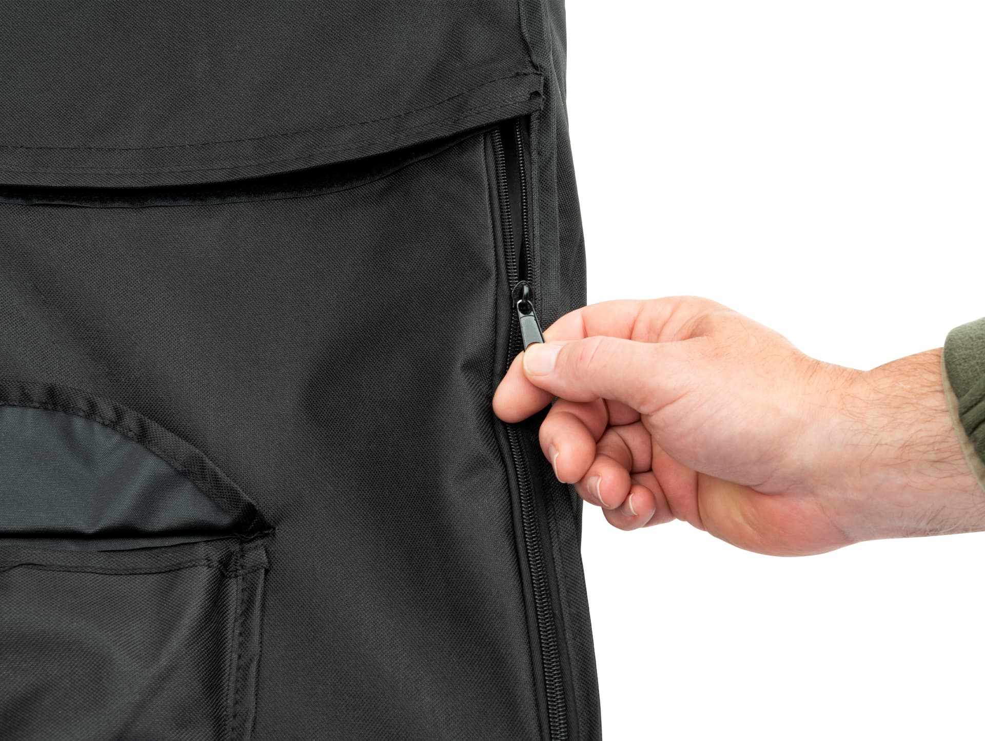Outdoor TV cover with two side zipper closures  