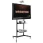 TV Stand for Floor with Wheels, Fits Monitors 40-80", Includes Camera Shelf - Black