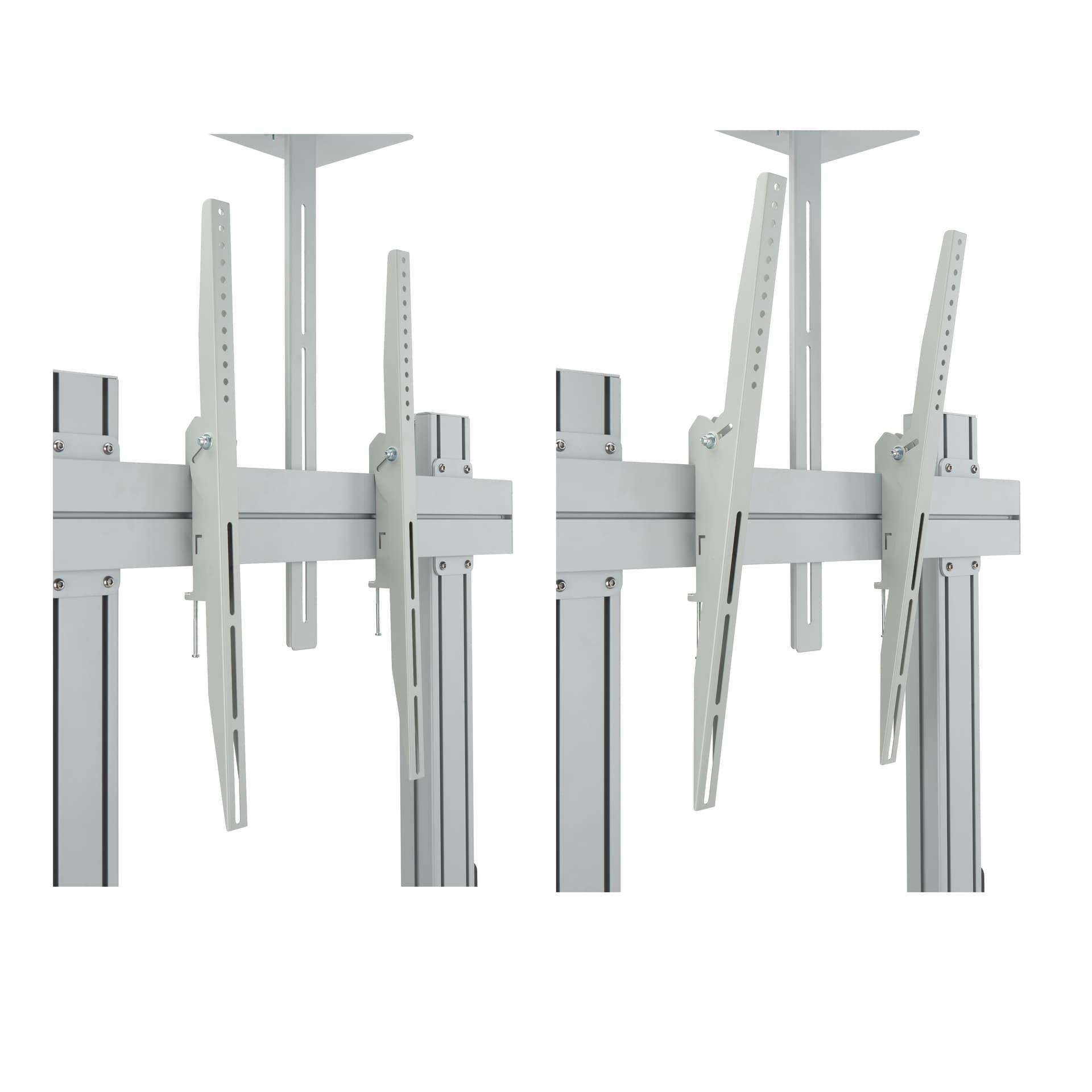 This mobile tv stand has tilting arms