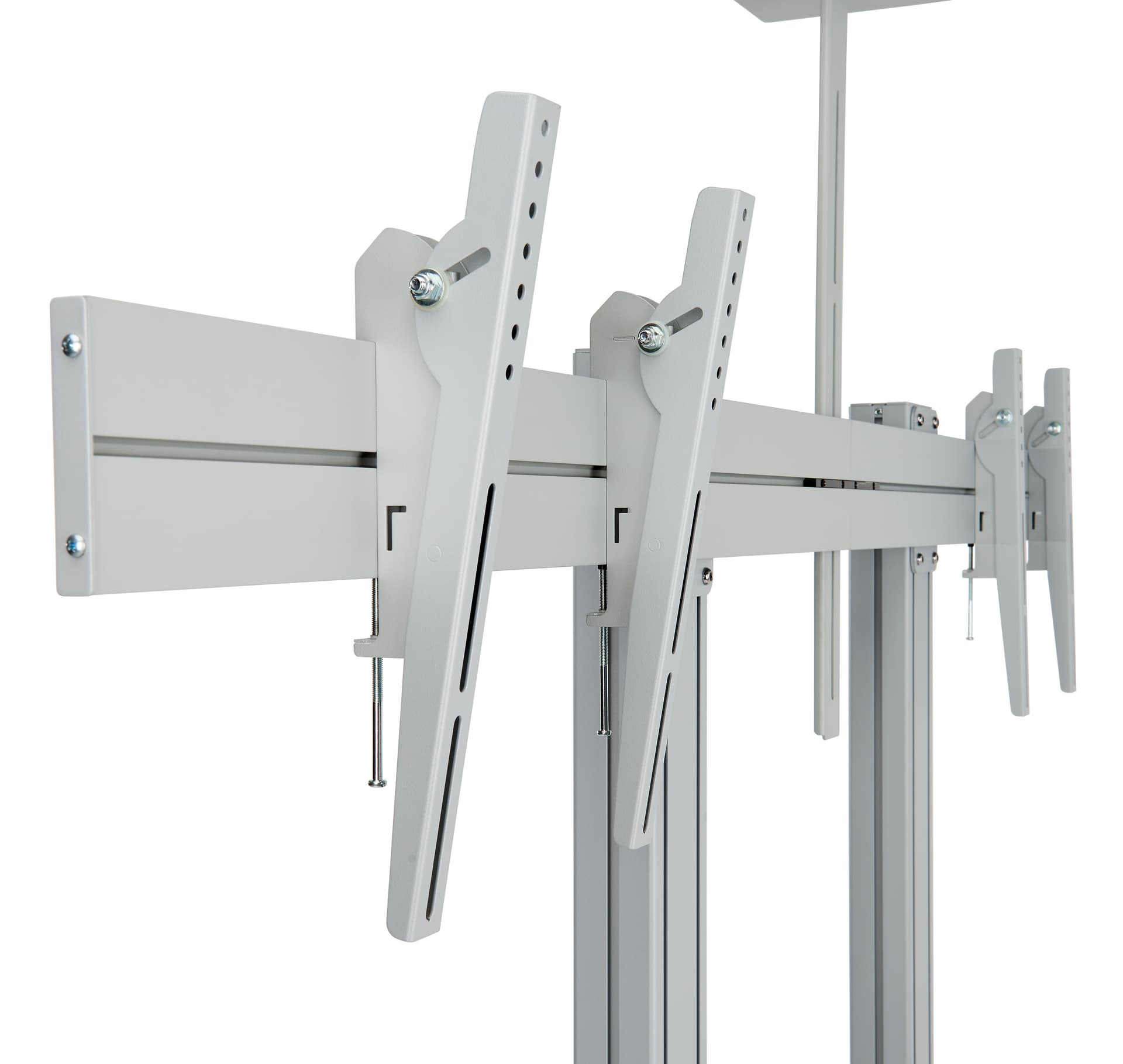 Dual screen tv stand with four brackets