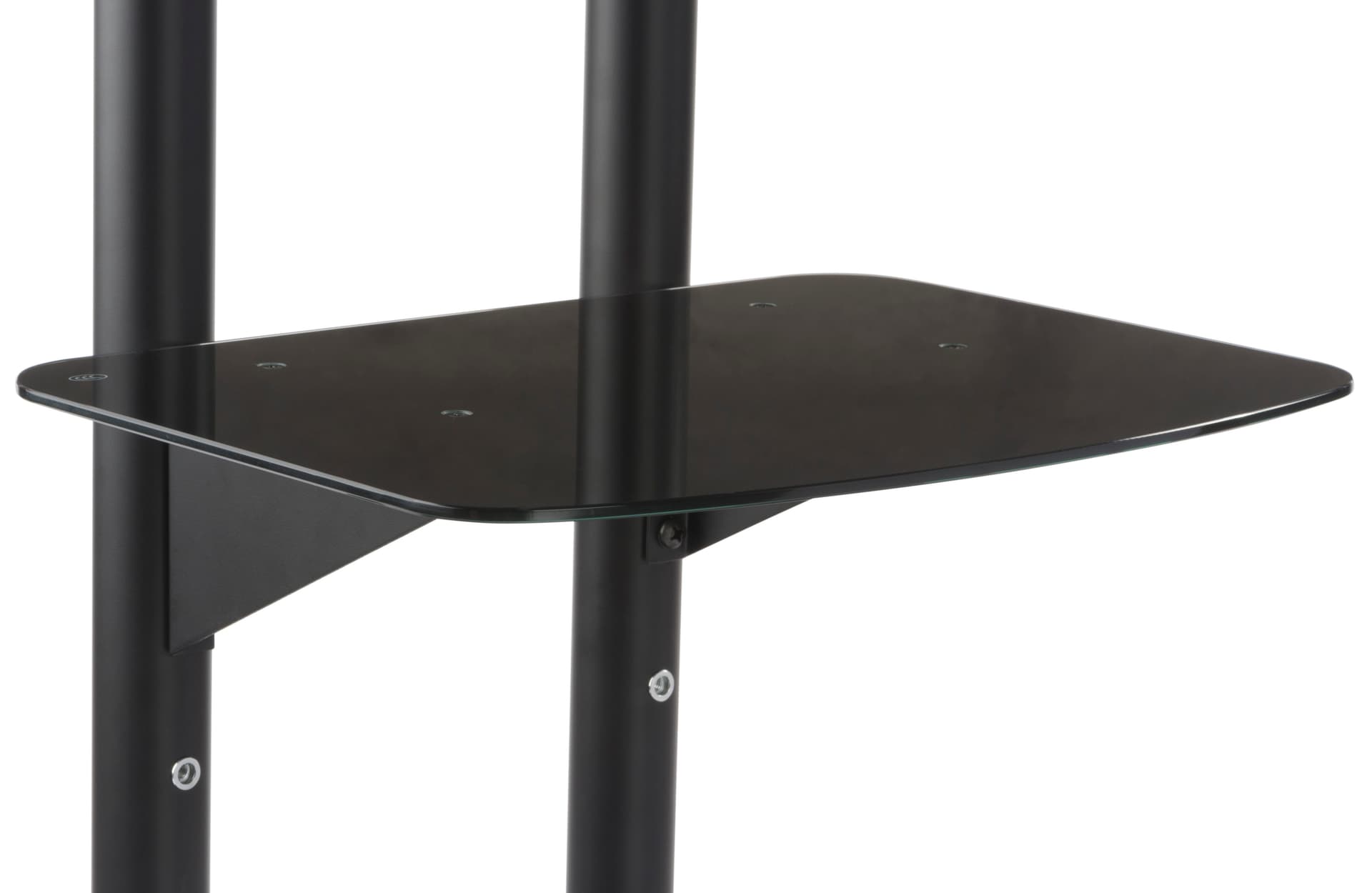 Mobile TV Console with Glass Shelf