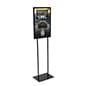 Floor Standing Poster Stand, Top Insert, Double-Sided, Metal - Black