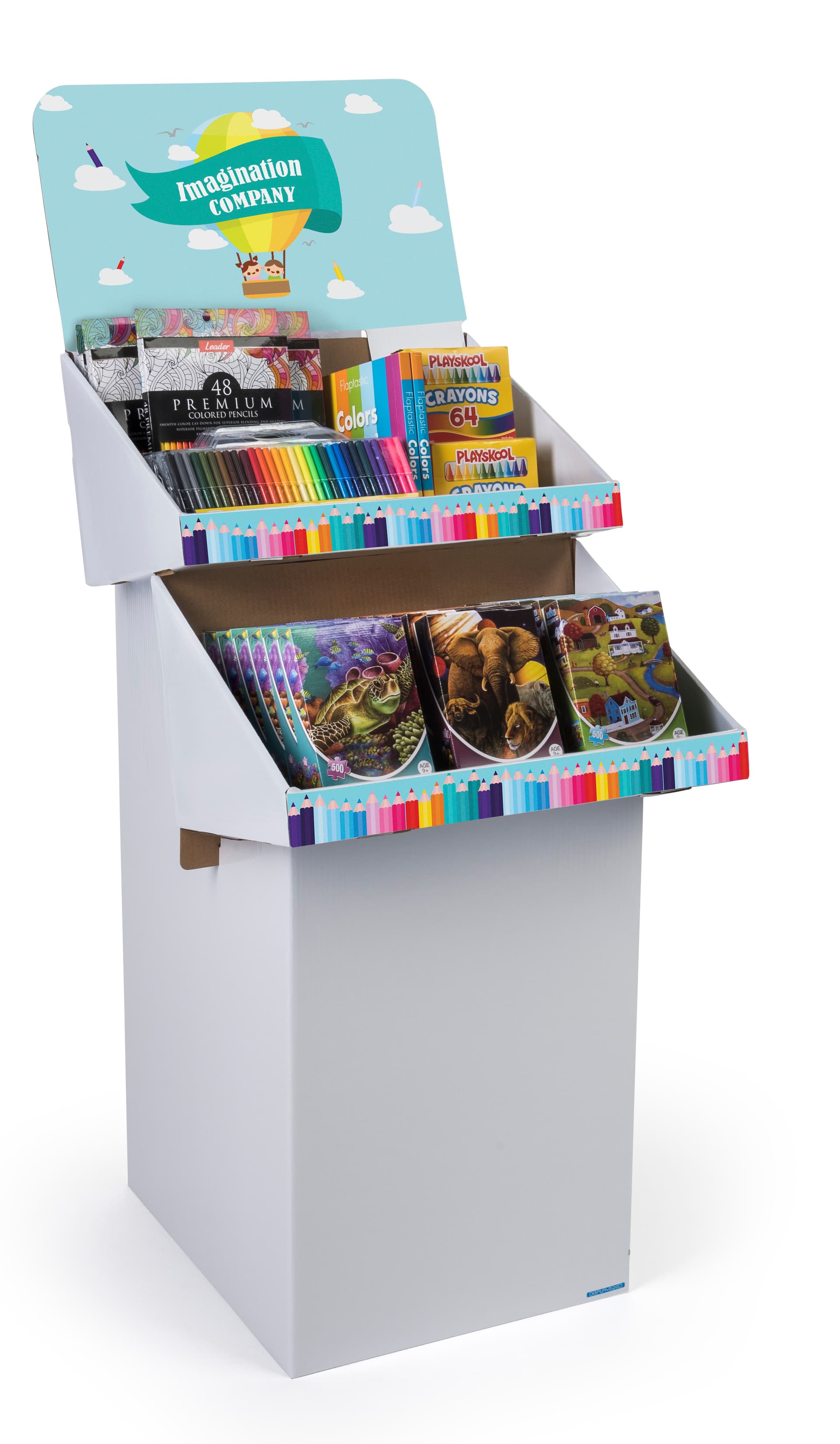 Custom Cardboard Display Stands with Customized Shelves