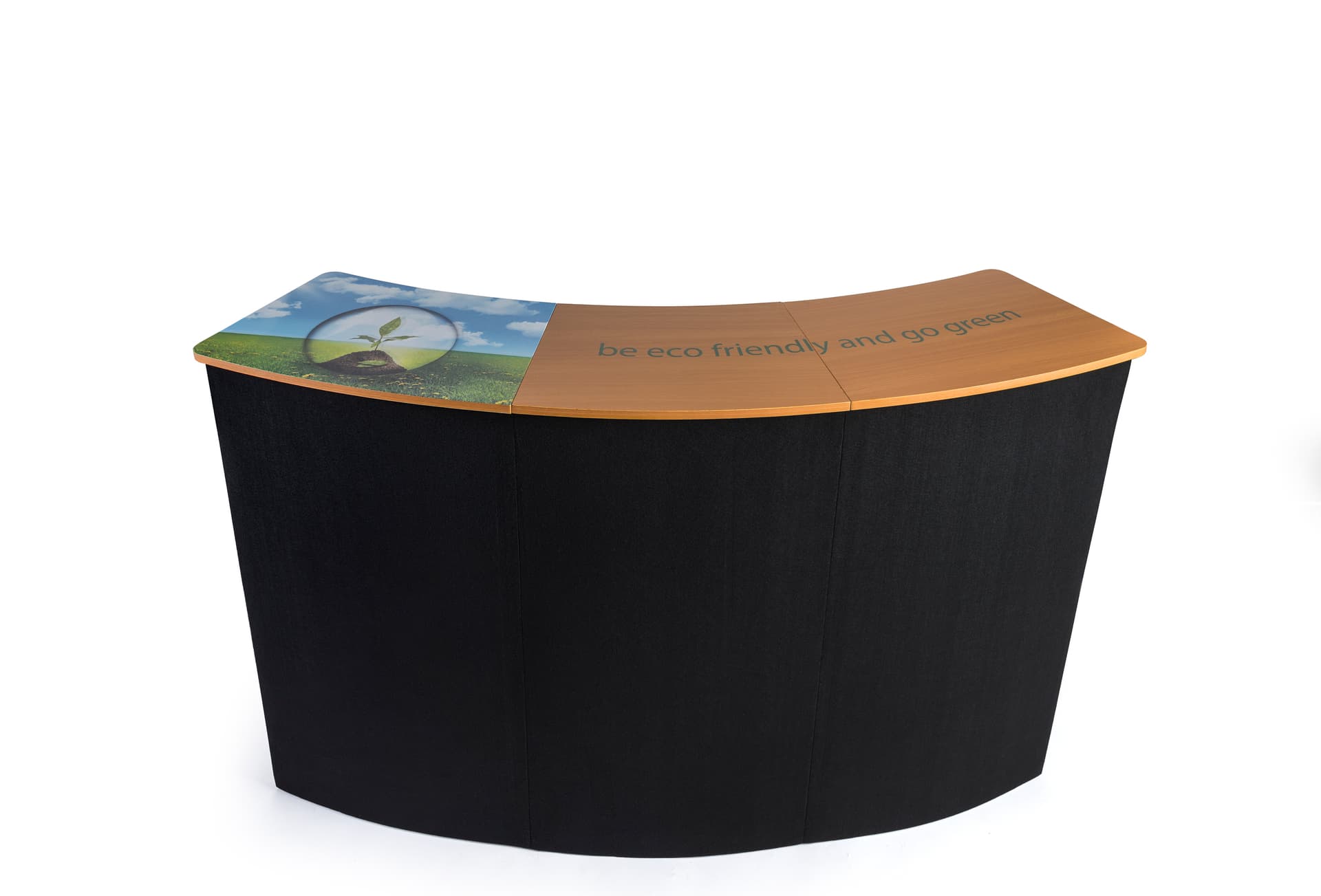 Pop up custom counter with hook-and-loop fabric