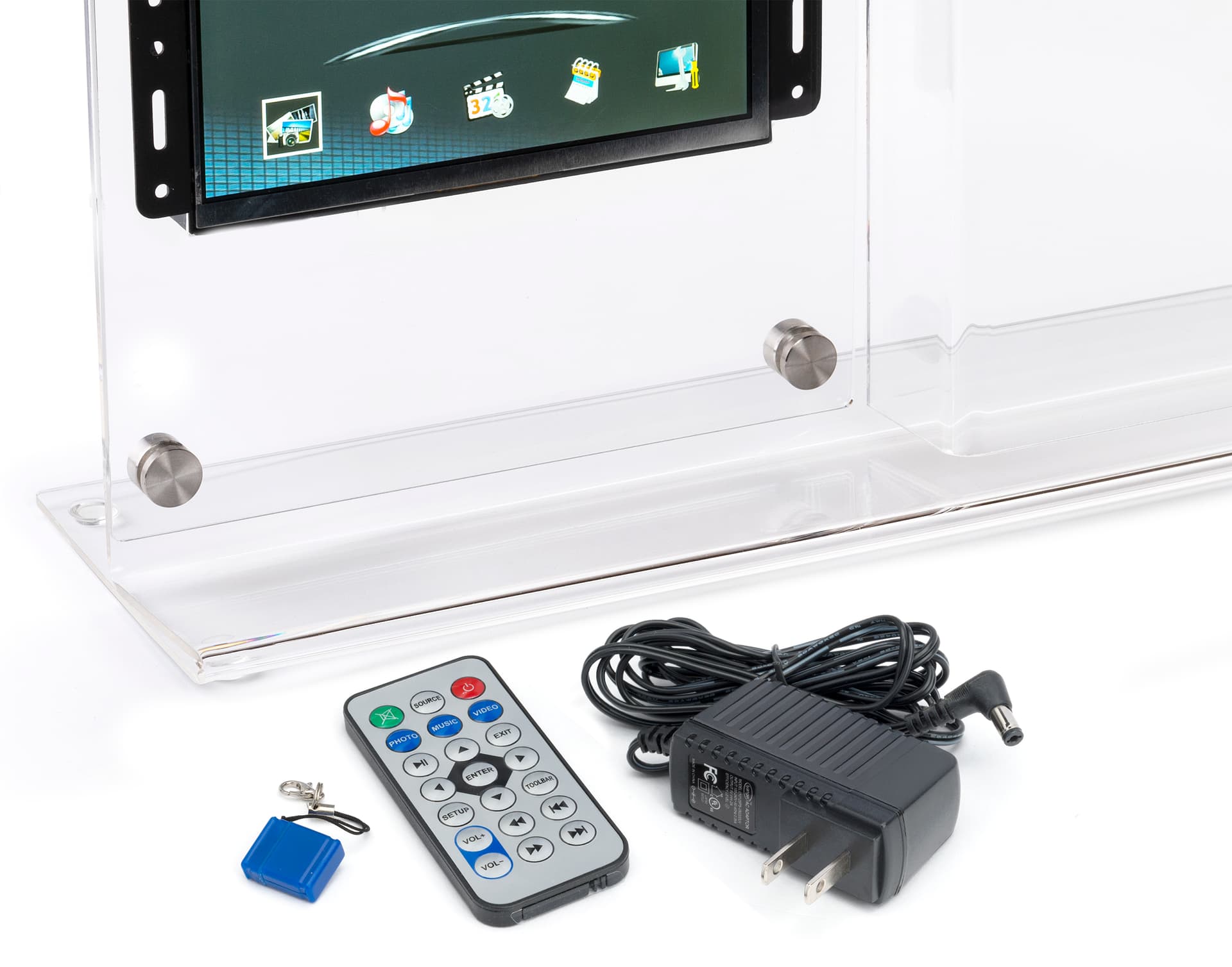 Countertop Digital Sign Display with Magazine Holder | 7in Screen ...