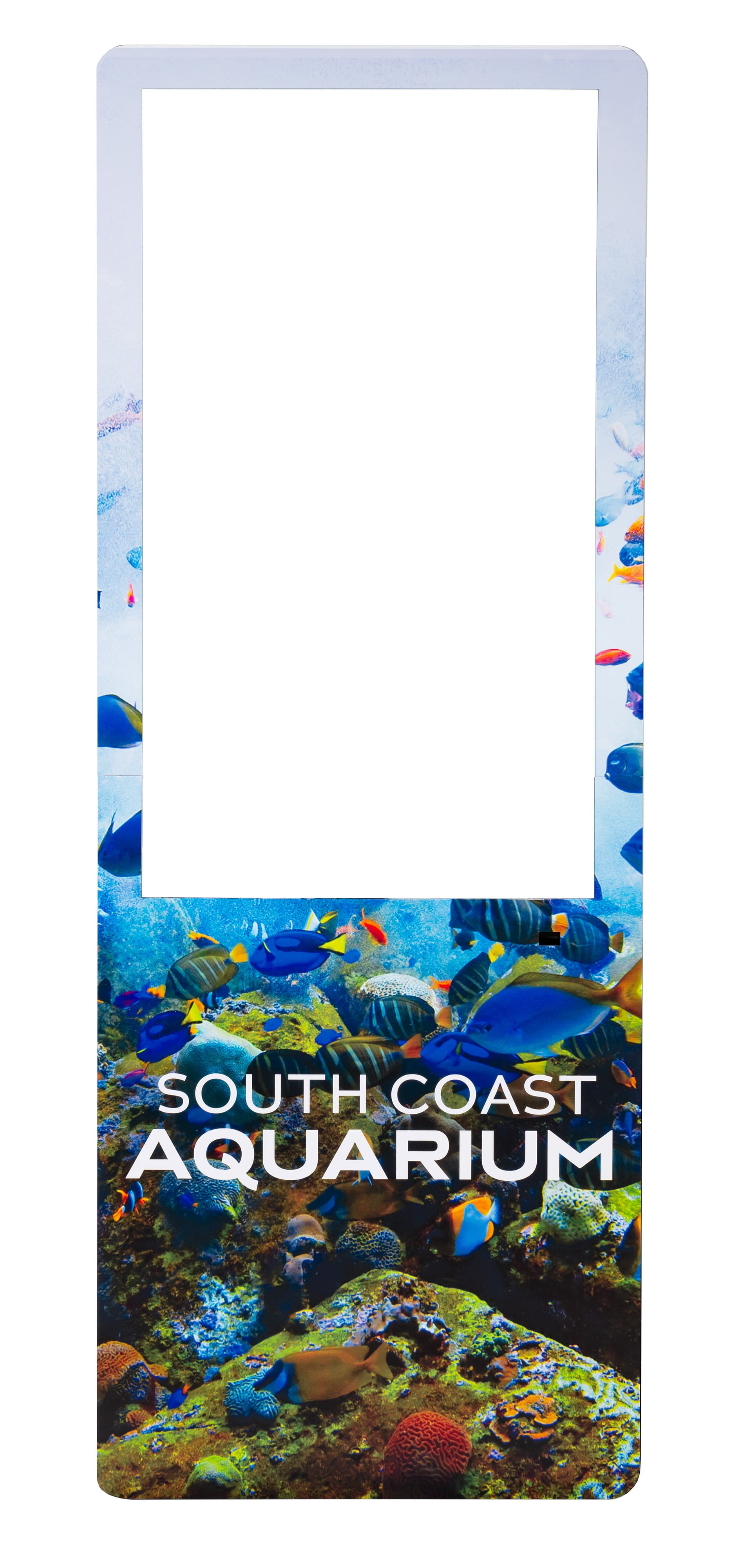 Edge-to-edge custom printed front face sign for sbxs/dgfs series 43" kiosks