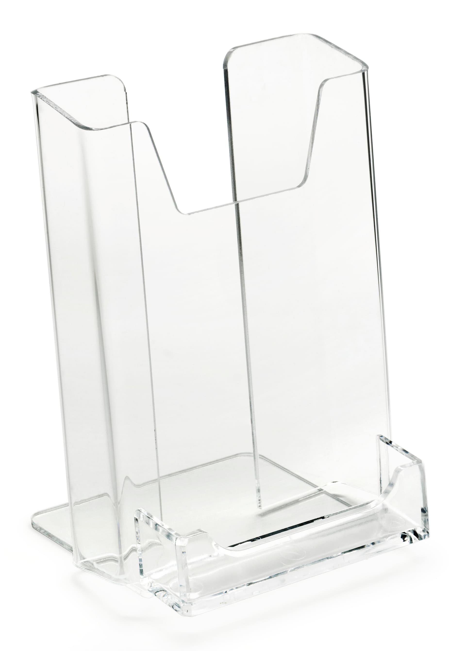 4" Acrylic Customized Brochure Holder with Business Card Pocket