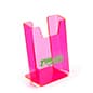 Acrylic Brochure Holder, 4"w, Tabletop, Custom Printed - Neon Pink
