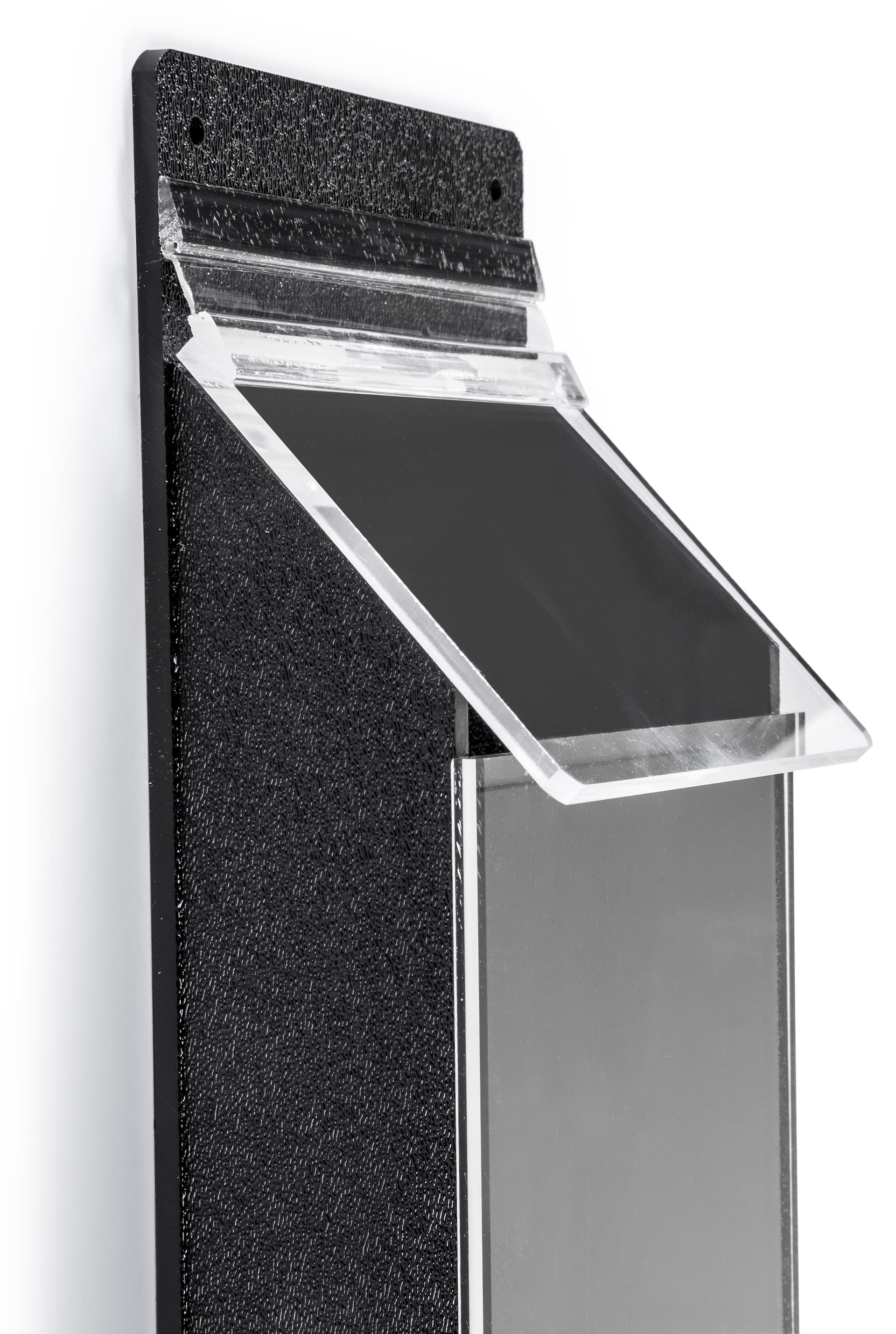 Branded outdoor 4 x 9 pamphlet display with lid and included hardware