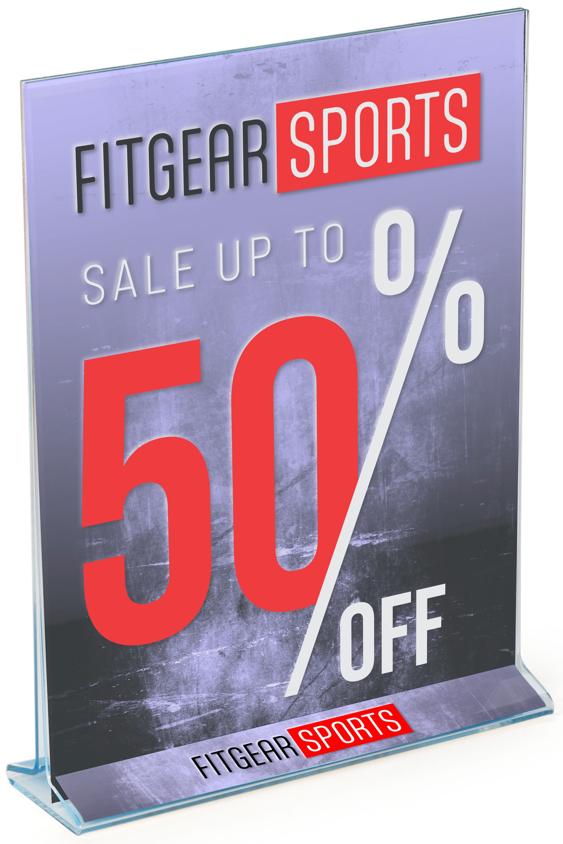 Vertical Stand Up Sign Holder w/ Custom Logo for Retail